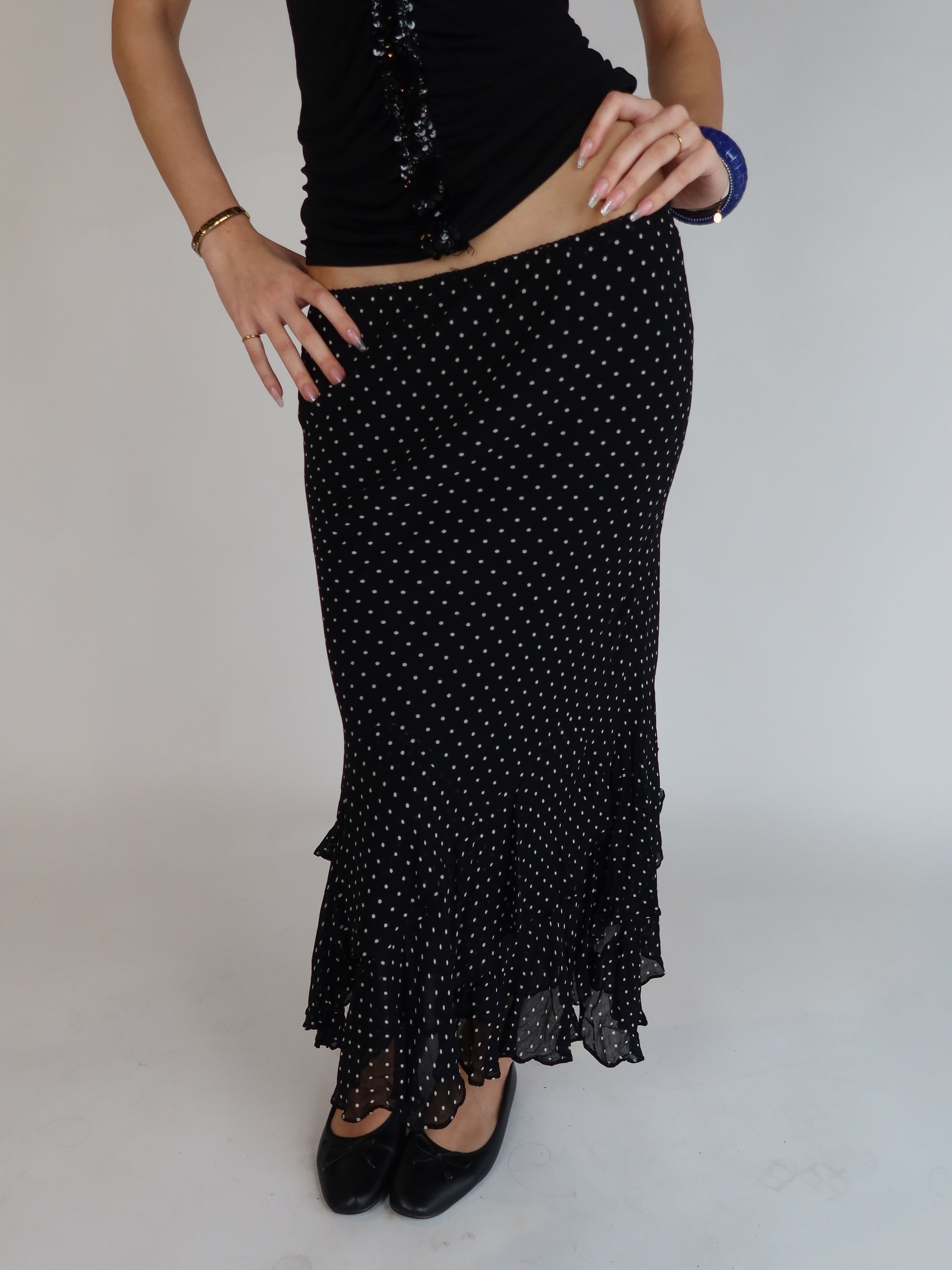 Vtg Polka Dot Skirt S/M