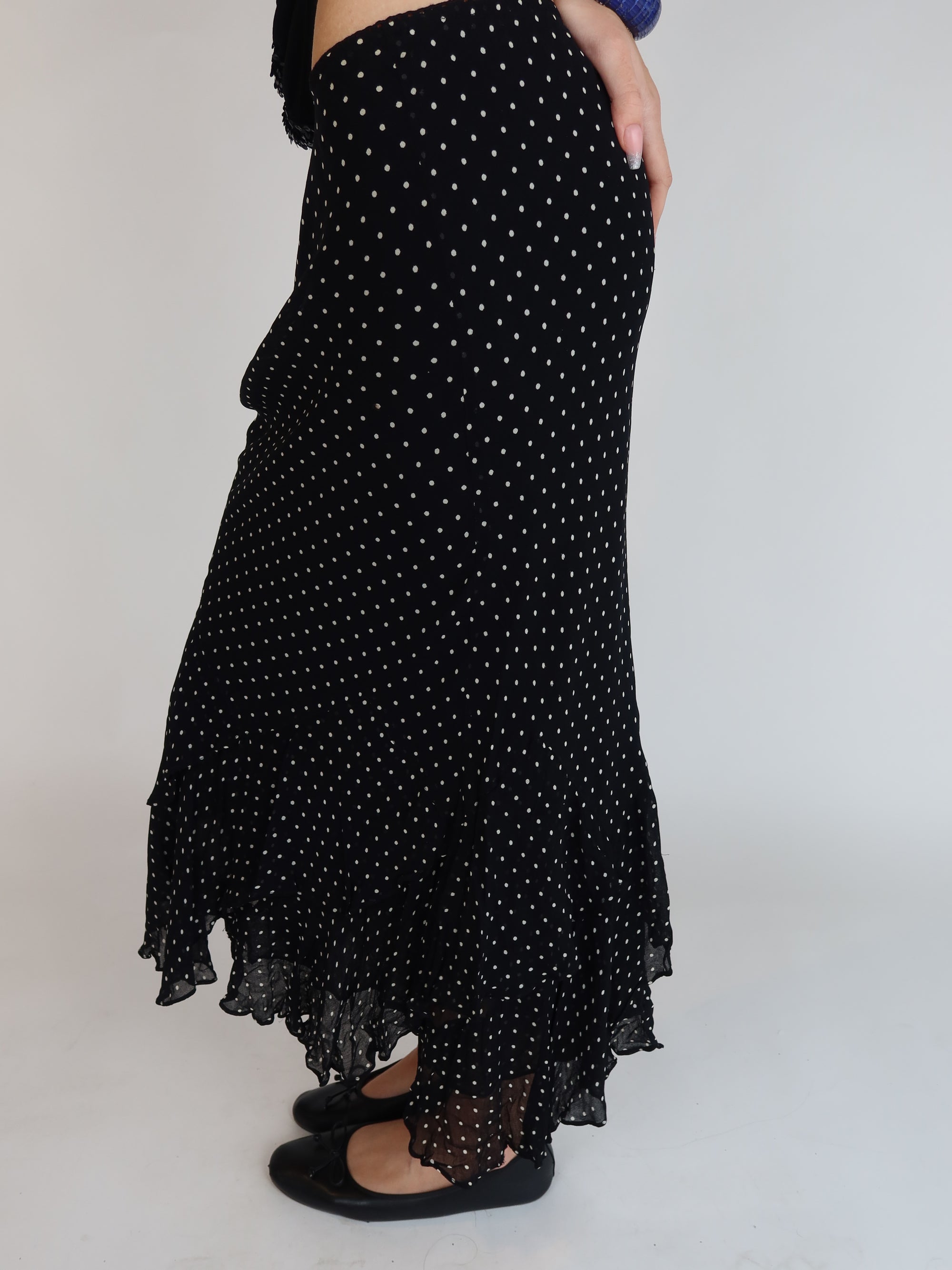 Vtg Polka Dot Skirt S/M