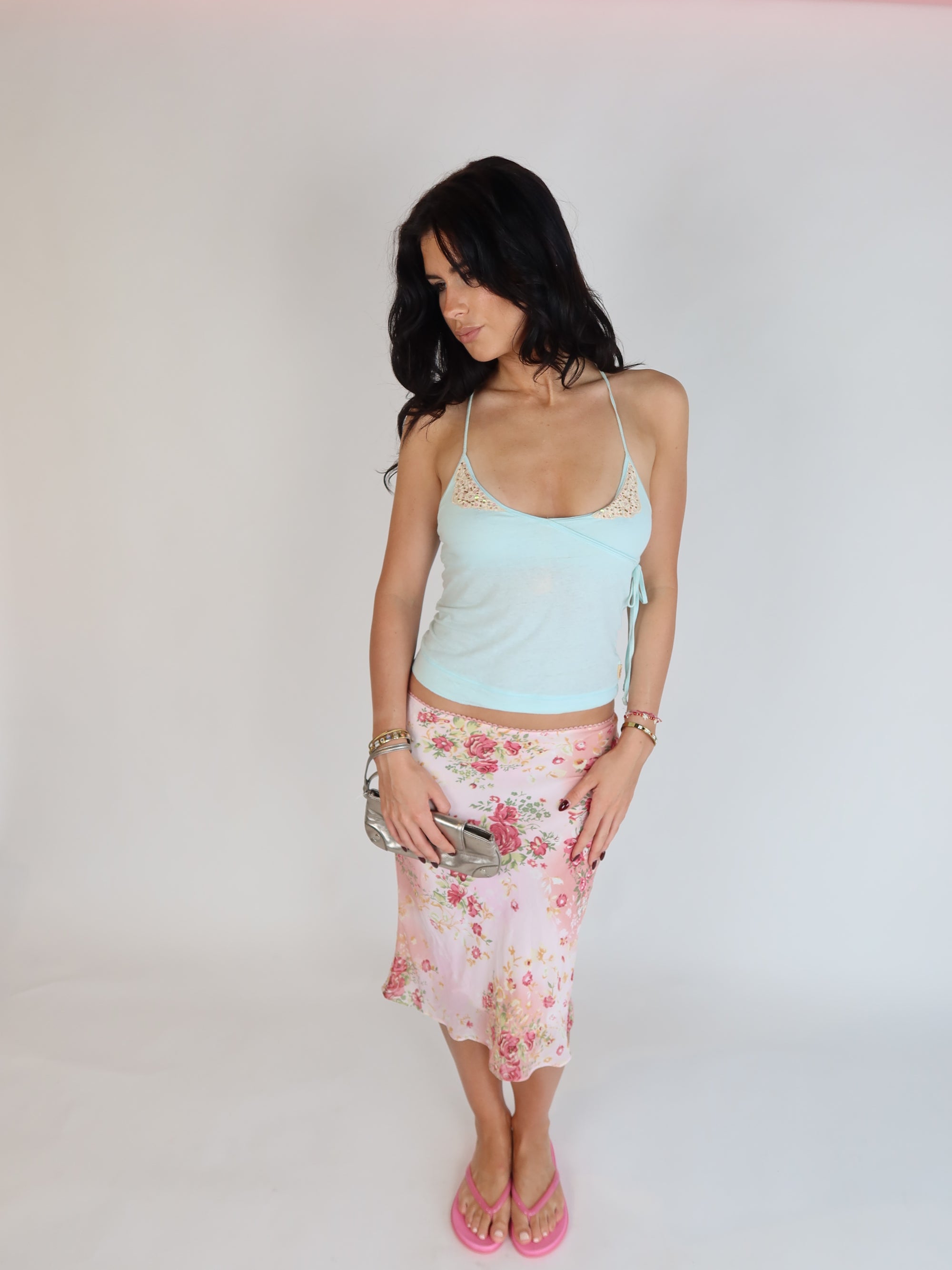 Hollister Beaded Wrap Top XS/S