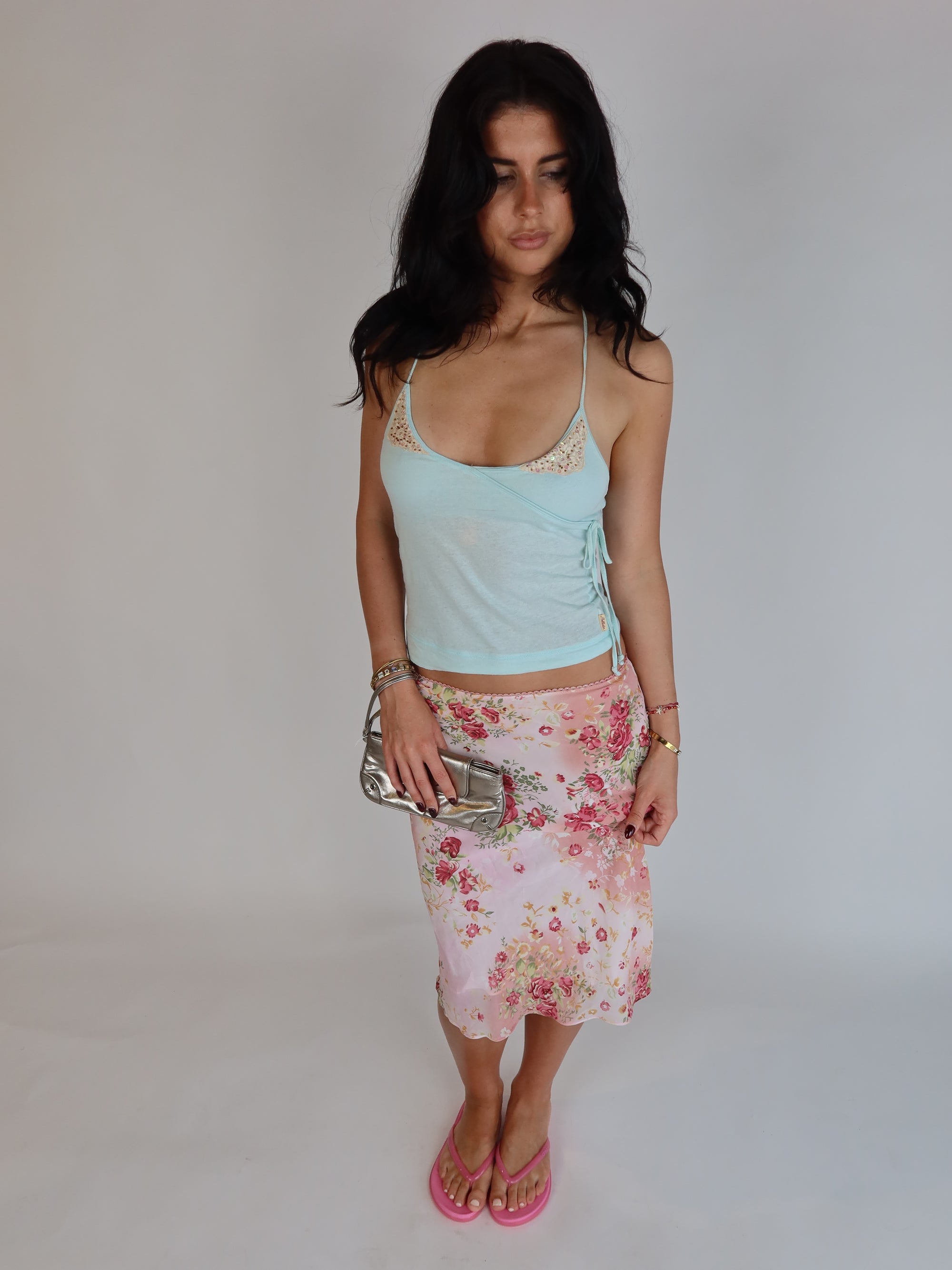 Hollister Beaded Wrap Top XS/S