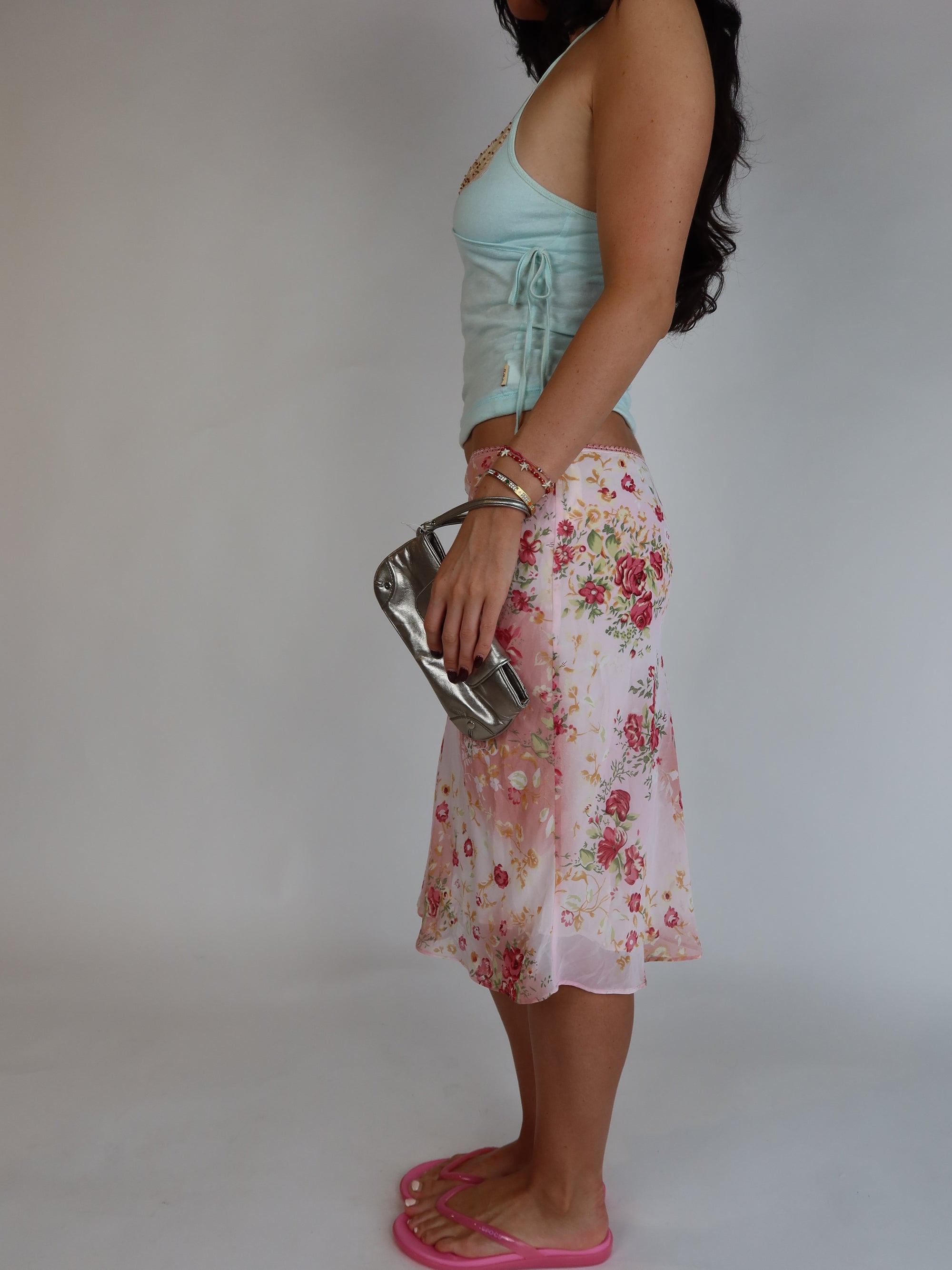 Y2K Floral Midi Skirt XS/S