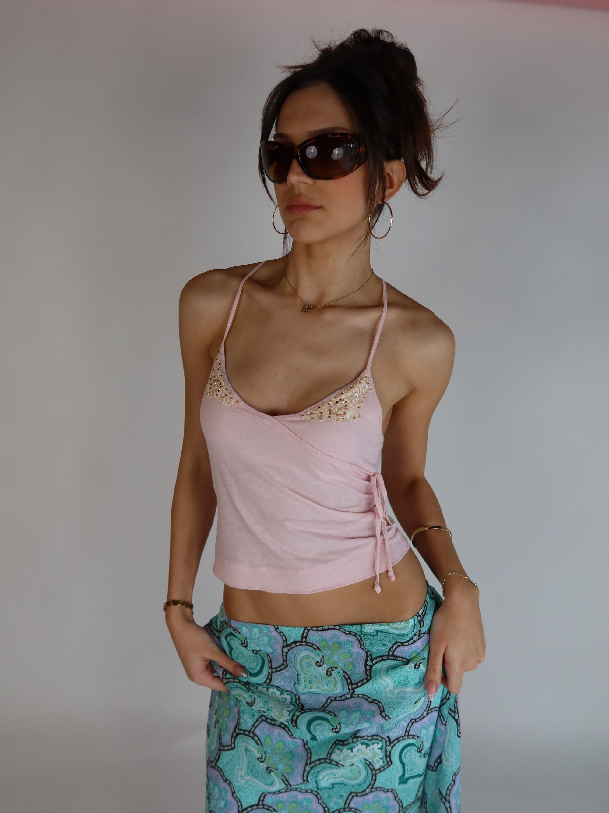 Hollister Beaded Wrap Top XS/S