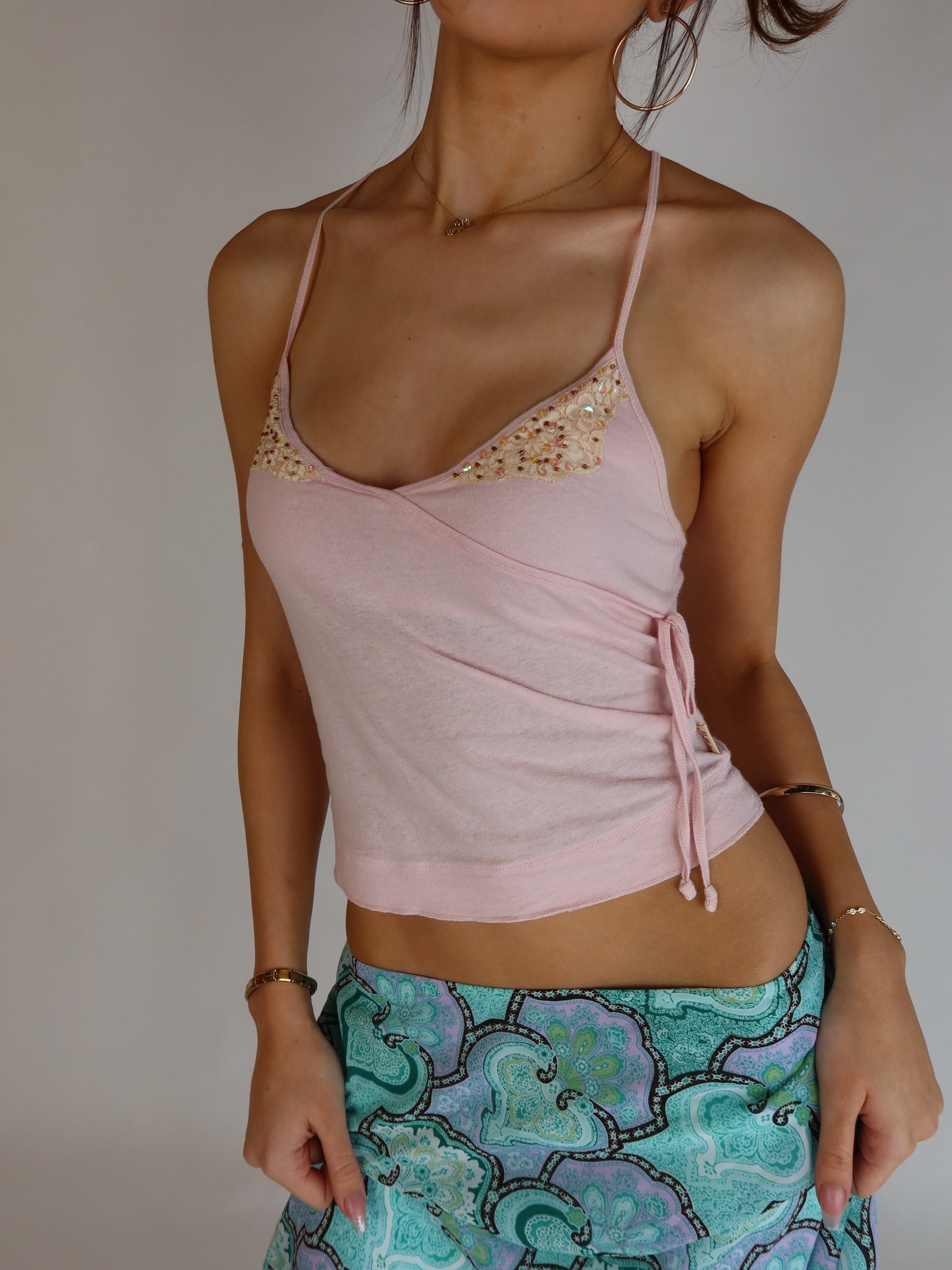 Hollister Beaded Wrap Top XS/S