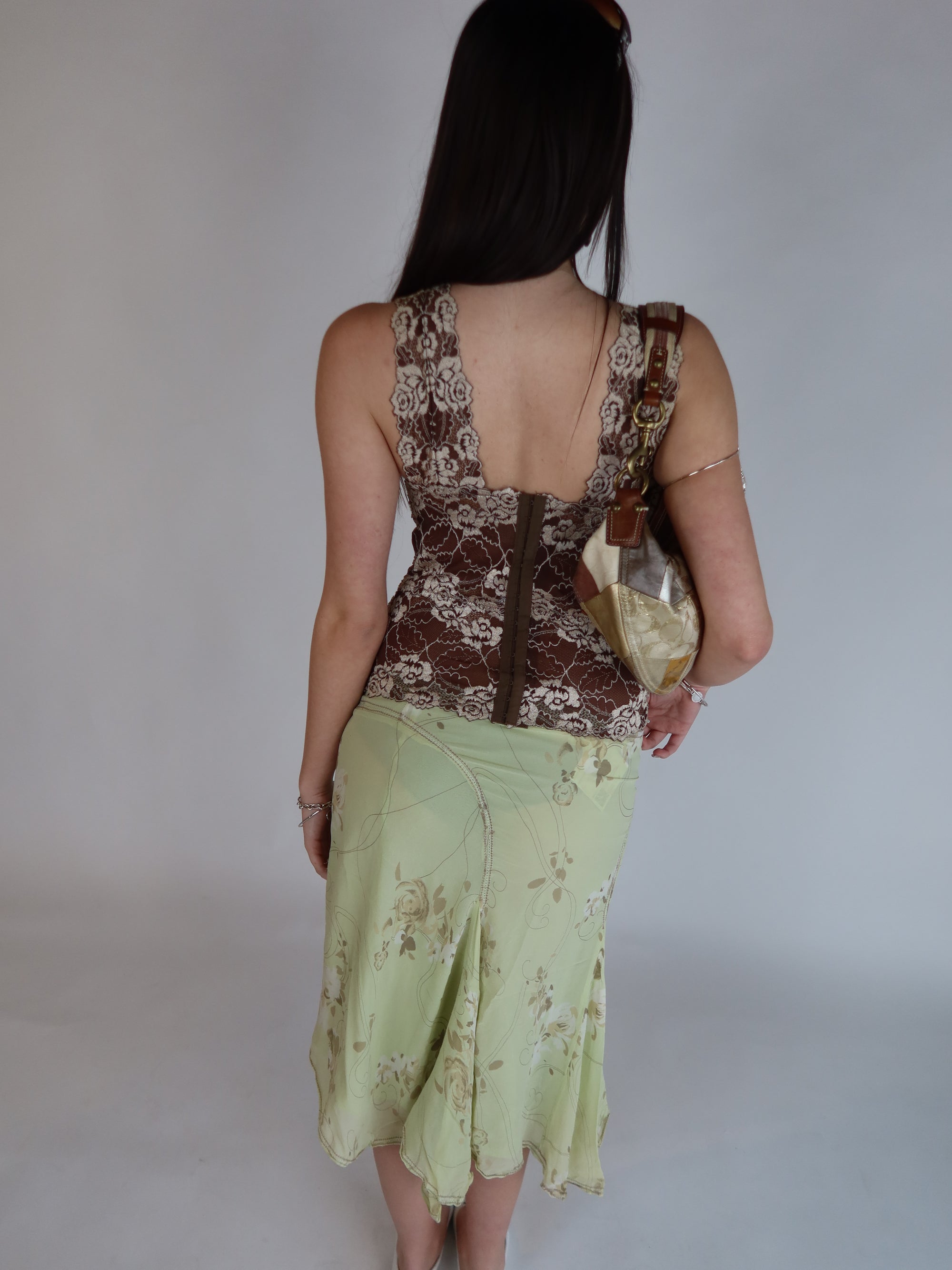 Beaded Lace Corset Top M