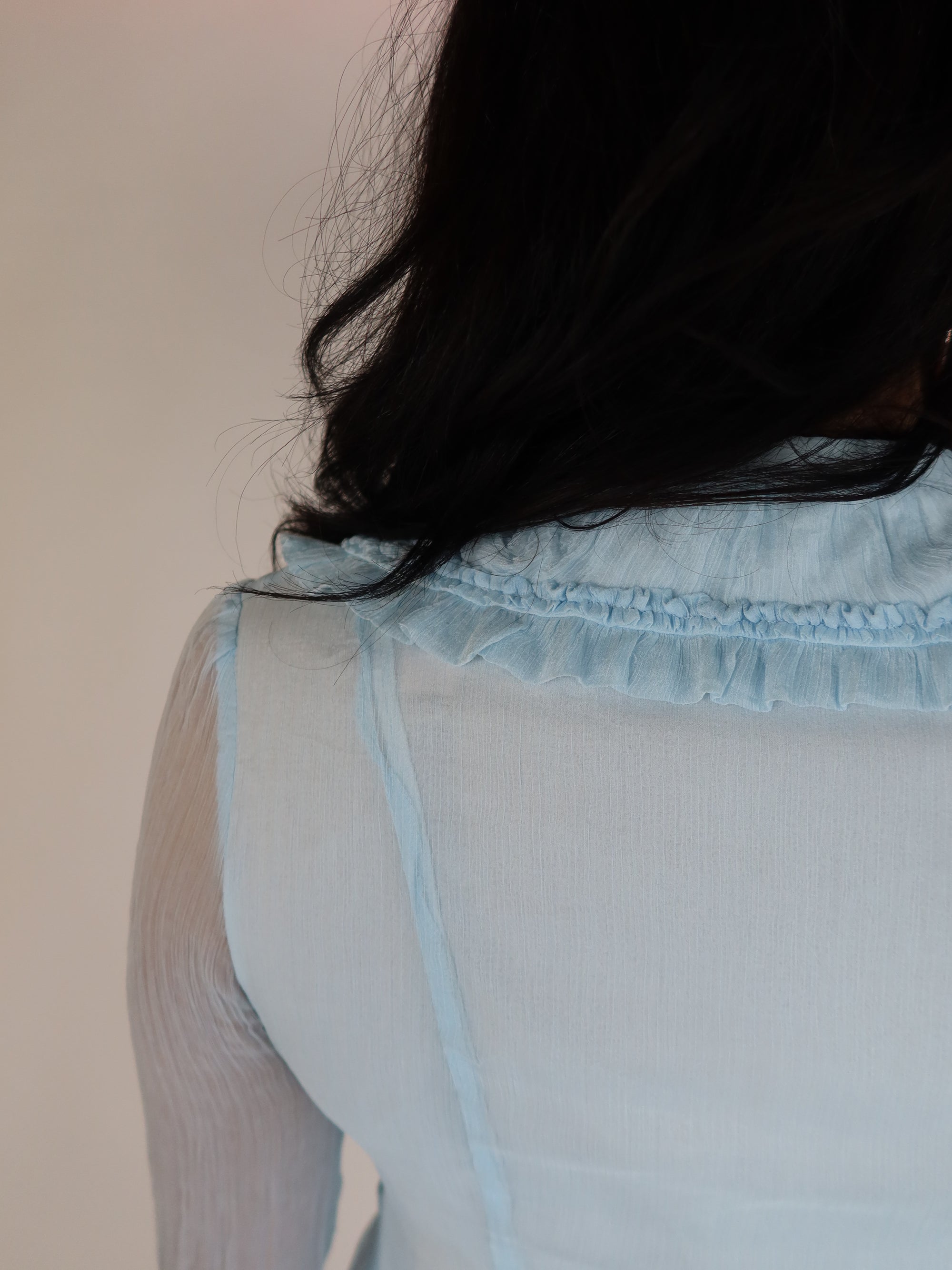 Vtg Ruffle Blouse XS/S