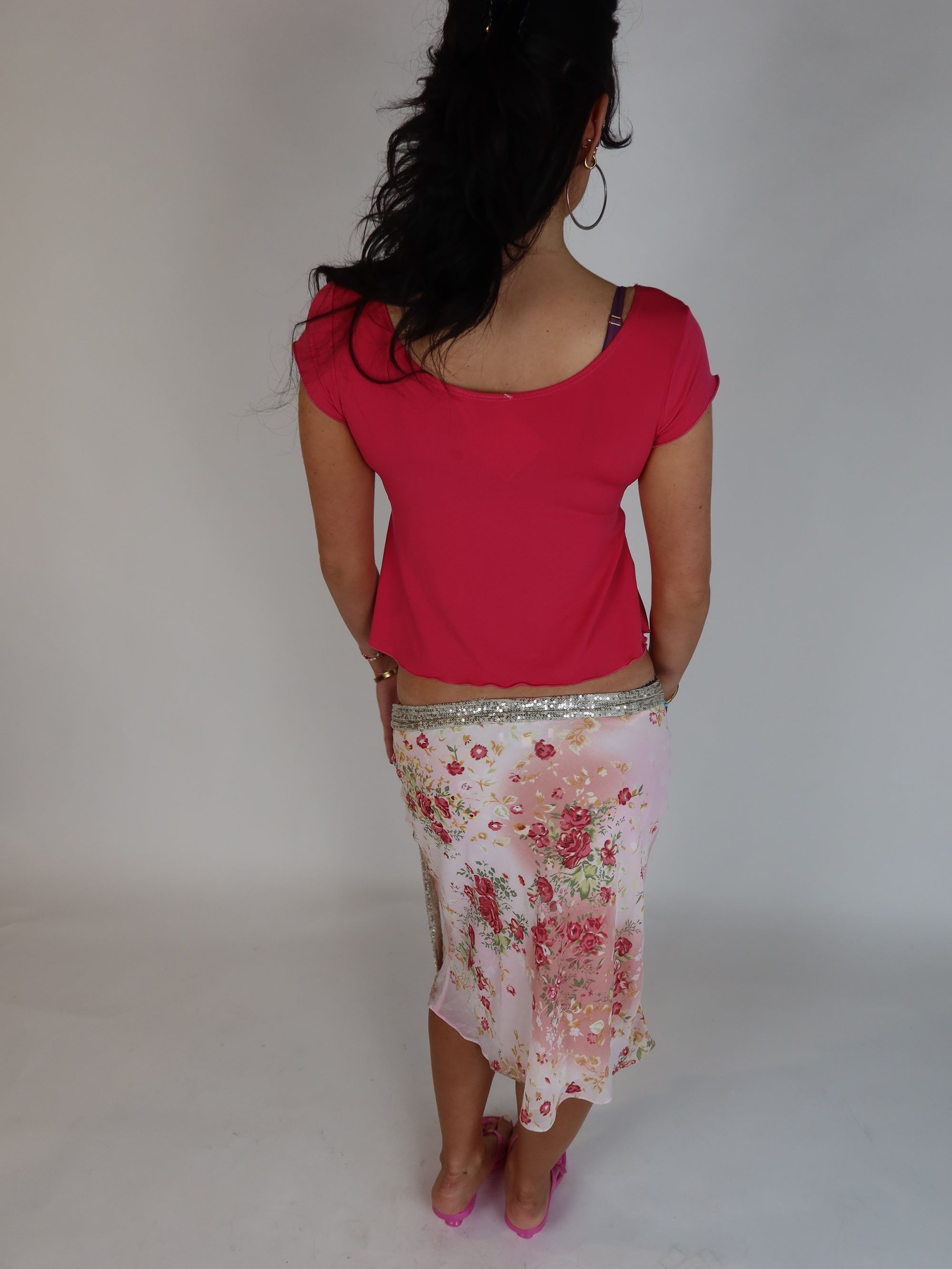 Y2K Hot Pink Peplum Top S