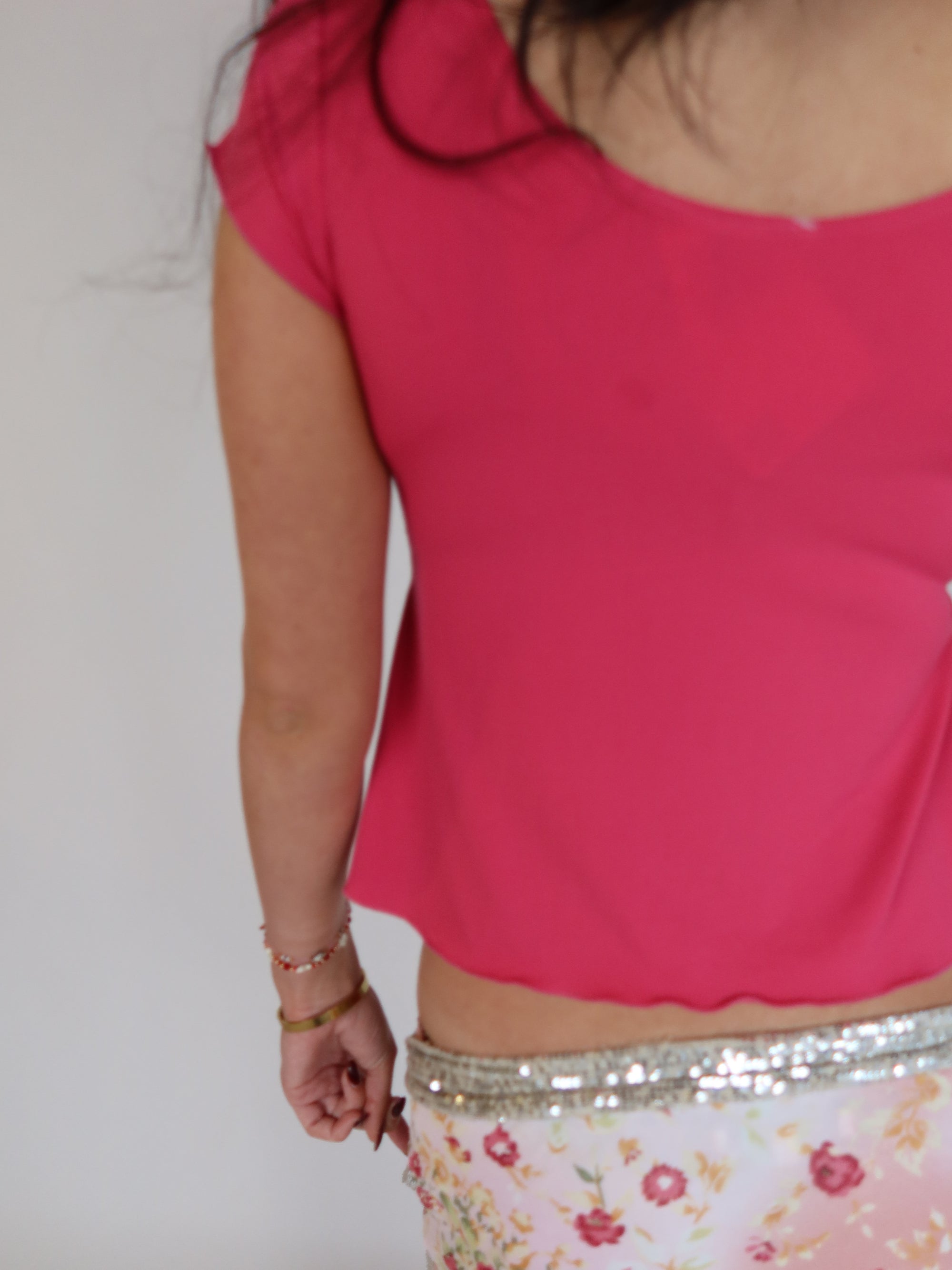 Y2K Hot Pink Peplum Top S