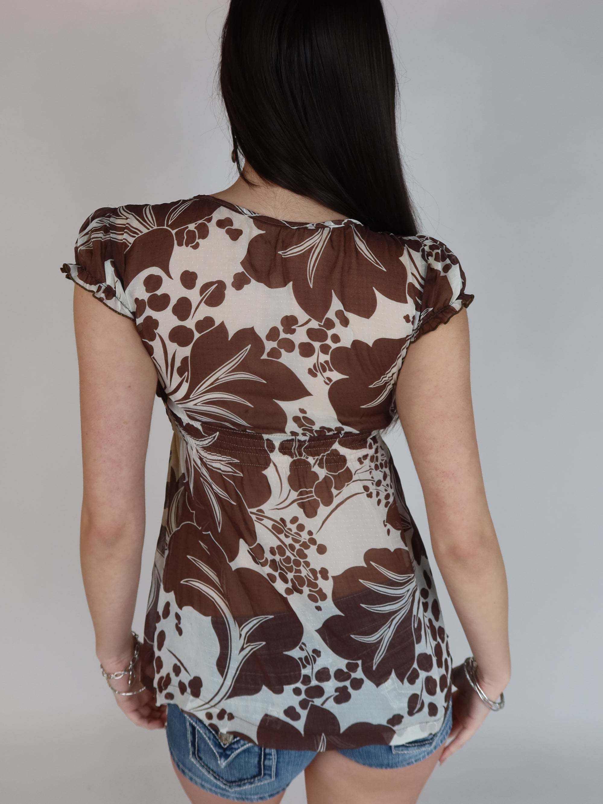 Floral Sheer Babydoll Top S/M