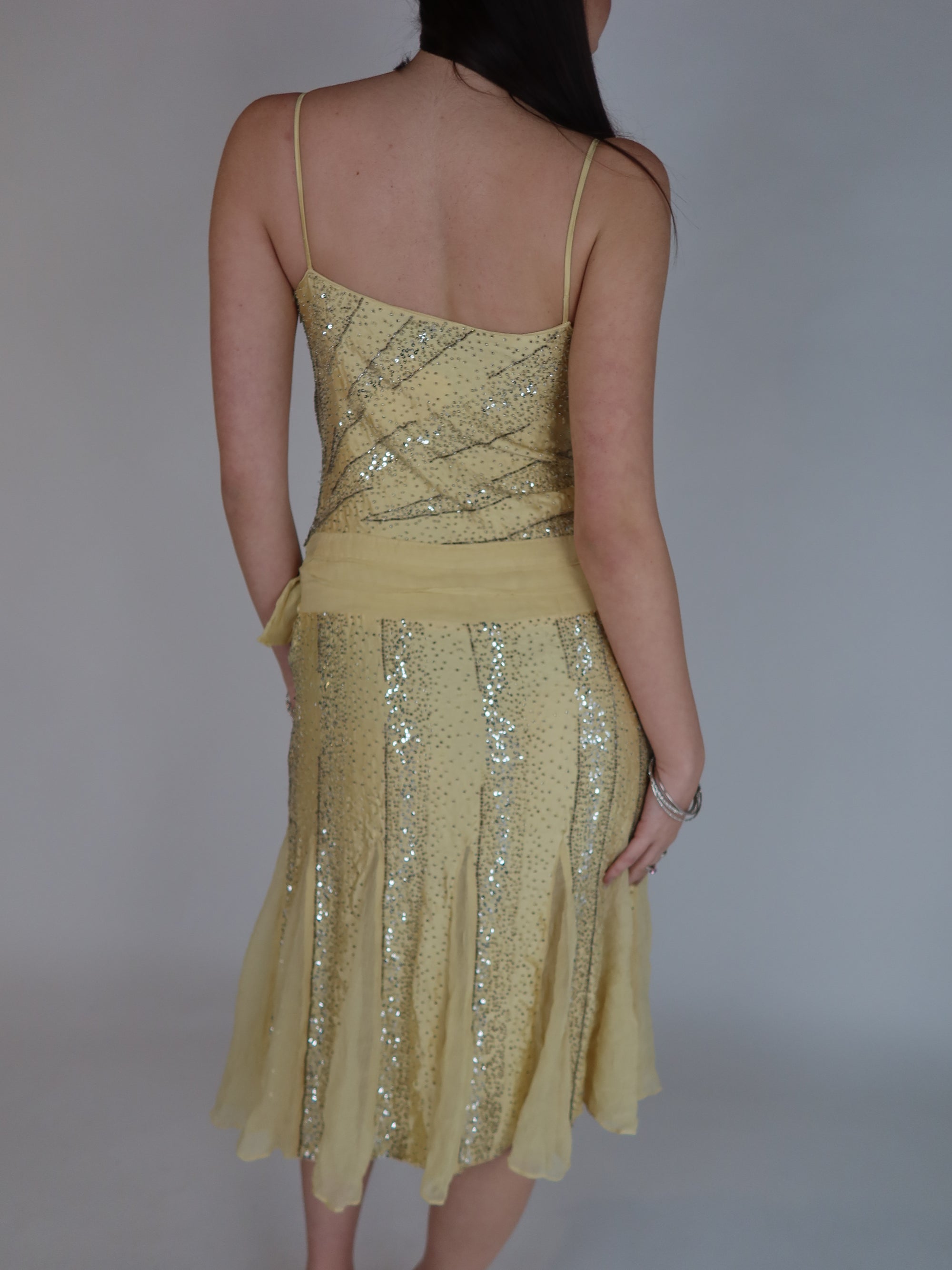 100% Silk Drop-Waist Gown S/M