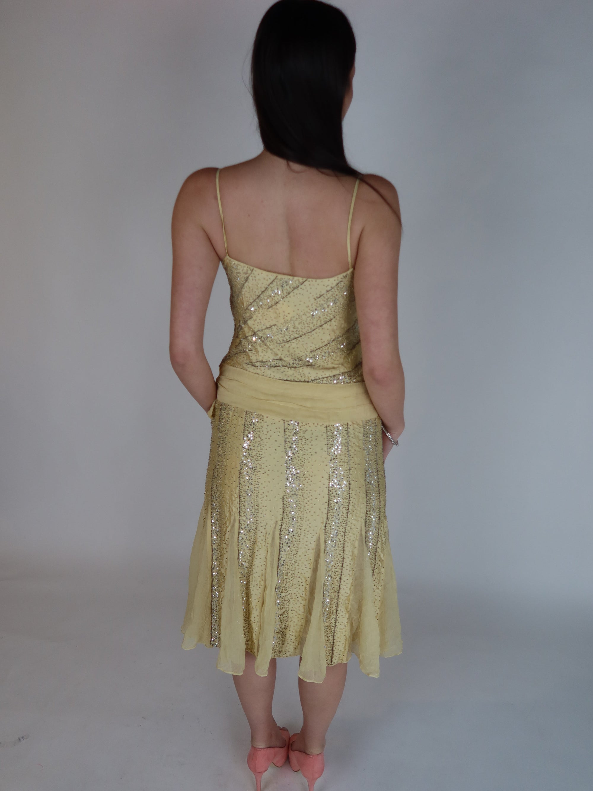 100% Silk Drop-Waist Gown S/M