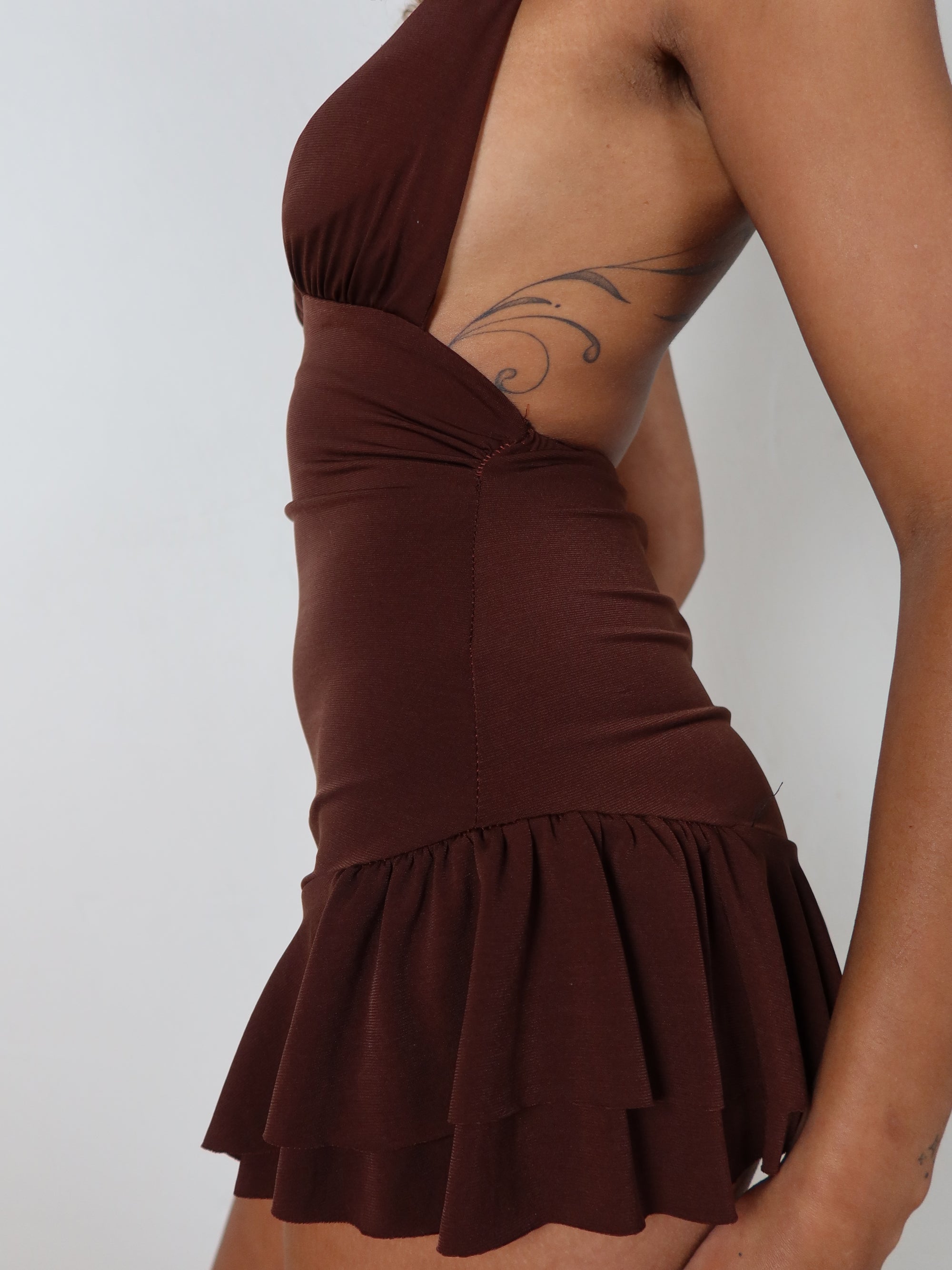 Y2K SWIM MINI HALTER DRESS