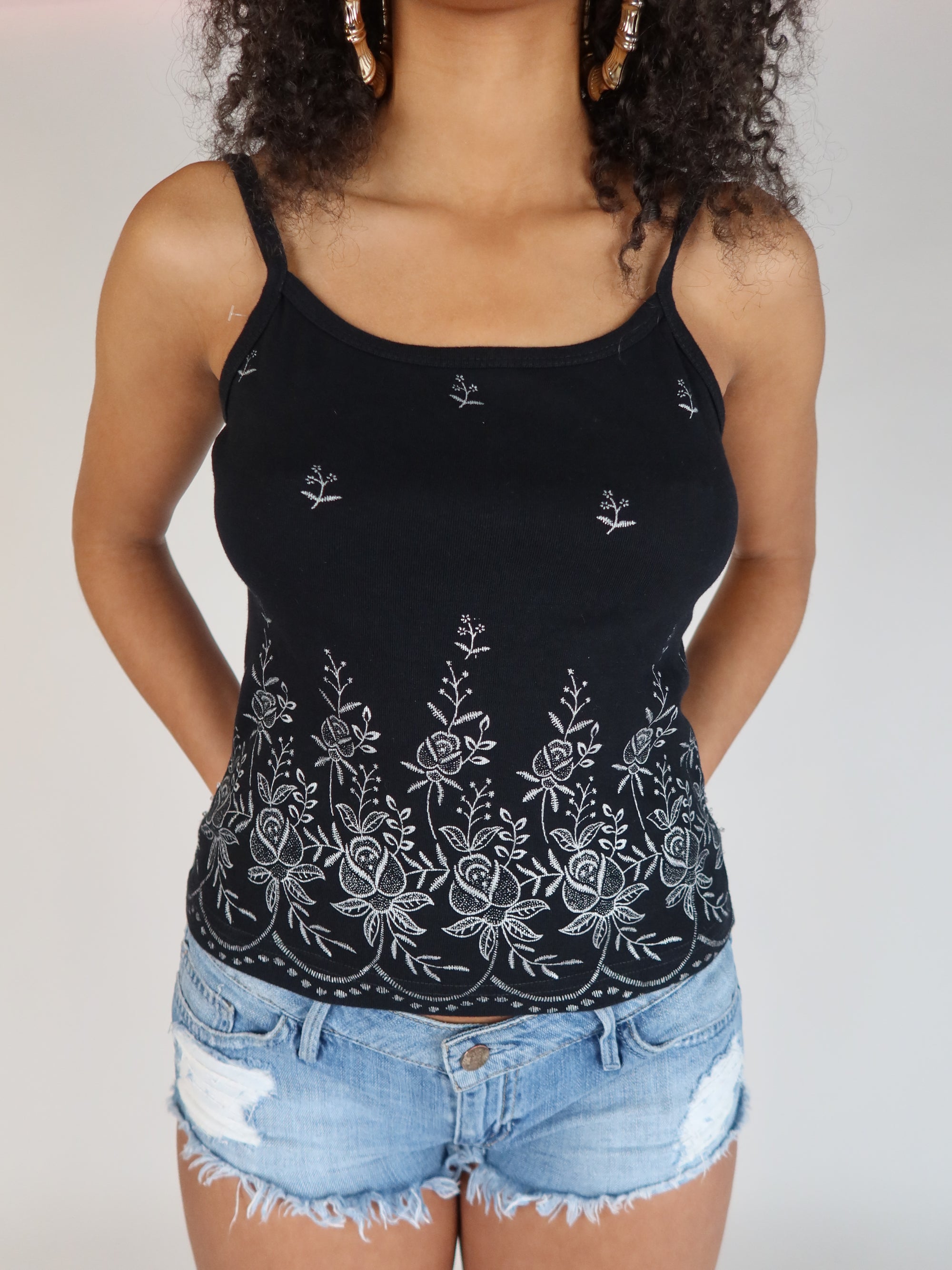 Floral Embroidered Tank S/M
