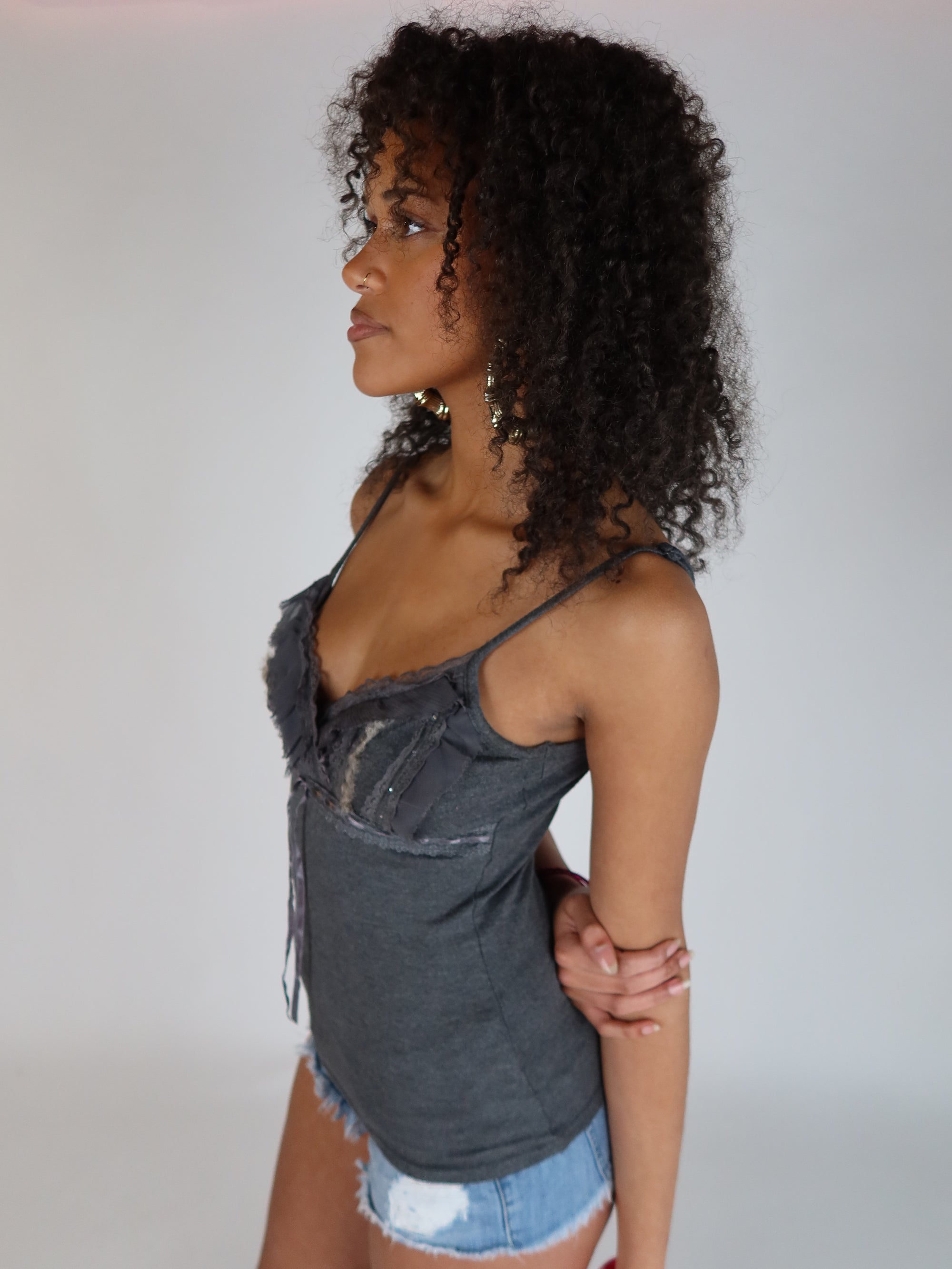Lace Ruffle Cami XS/S