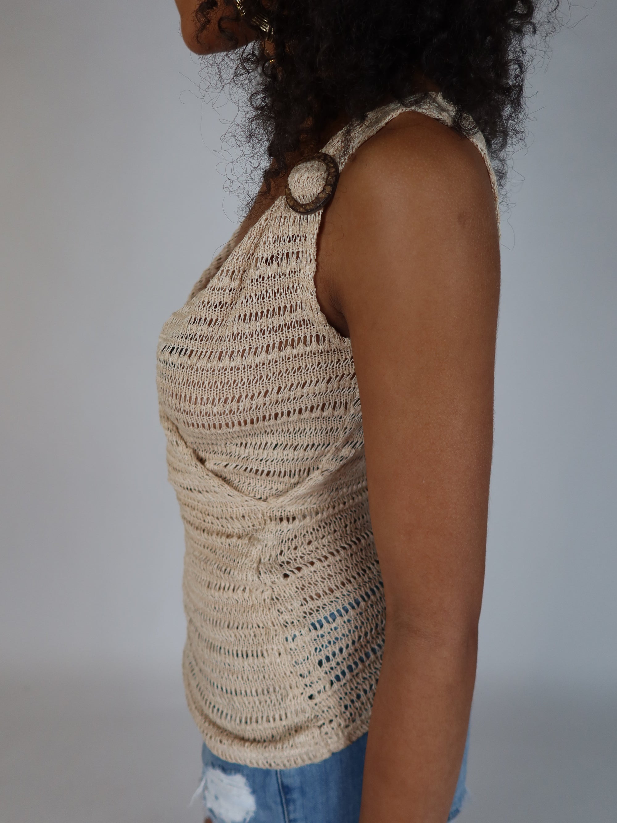 Y2K Crochet Knit Tank S/M
