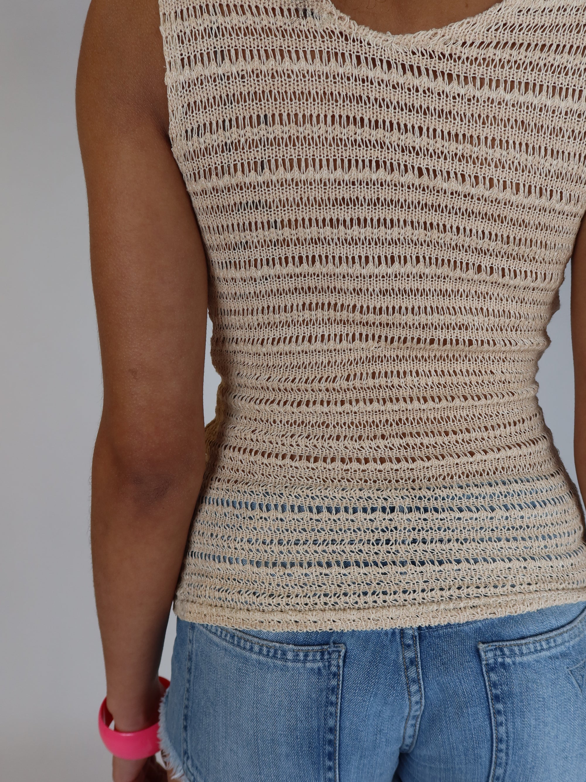 Y2K Crochet Knit Tank S/M