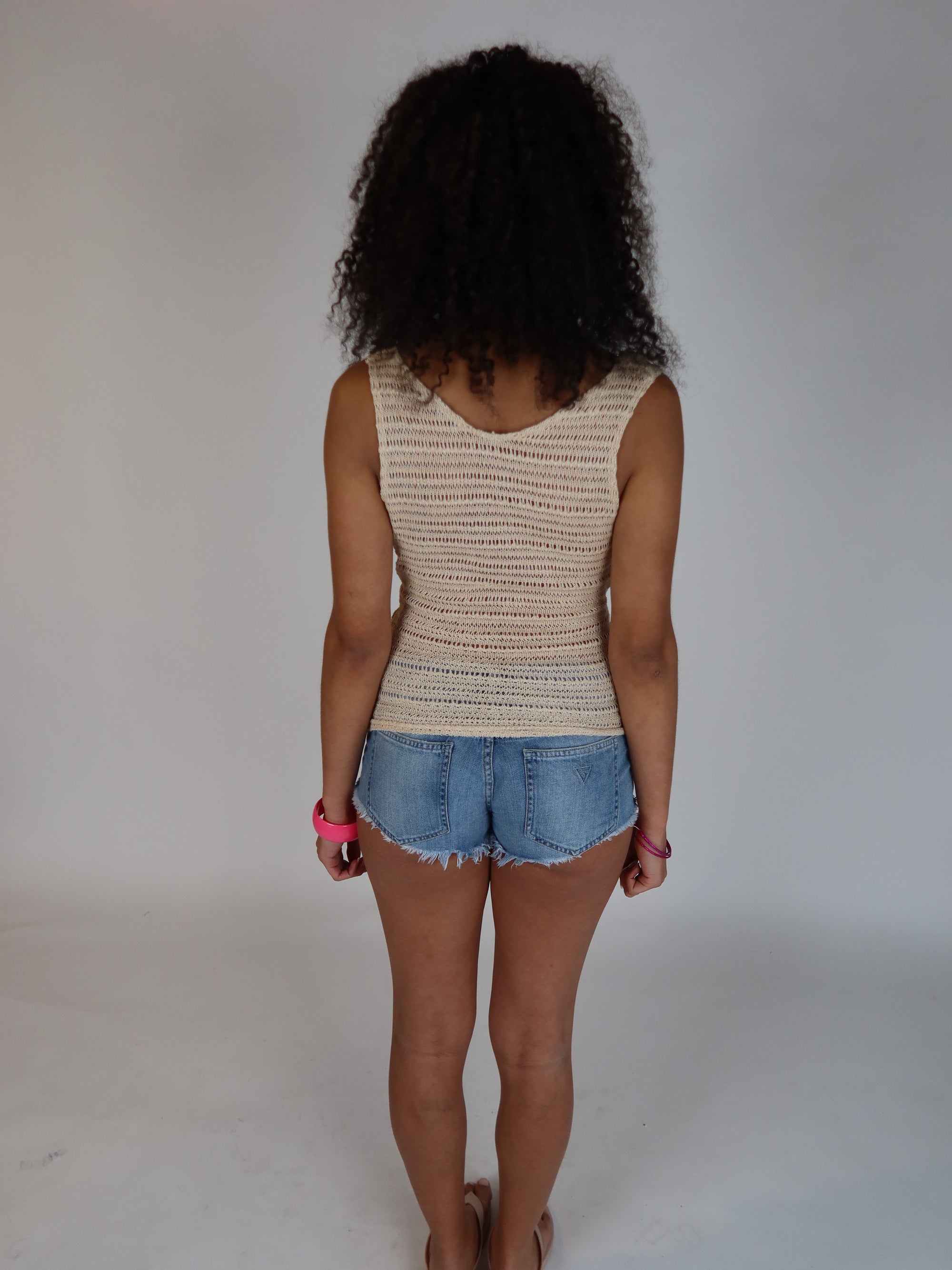 Y2K Crochet Knit Tank S/M