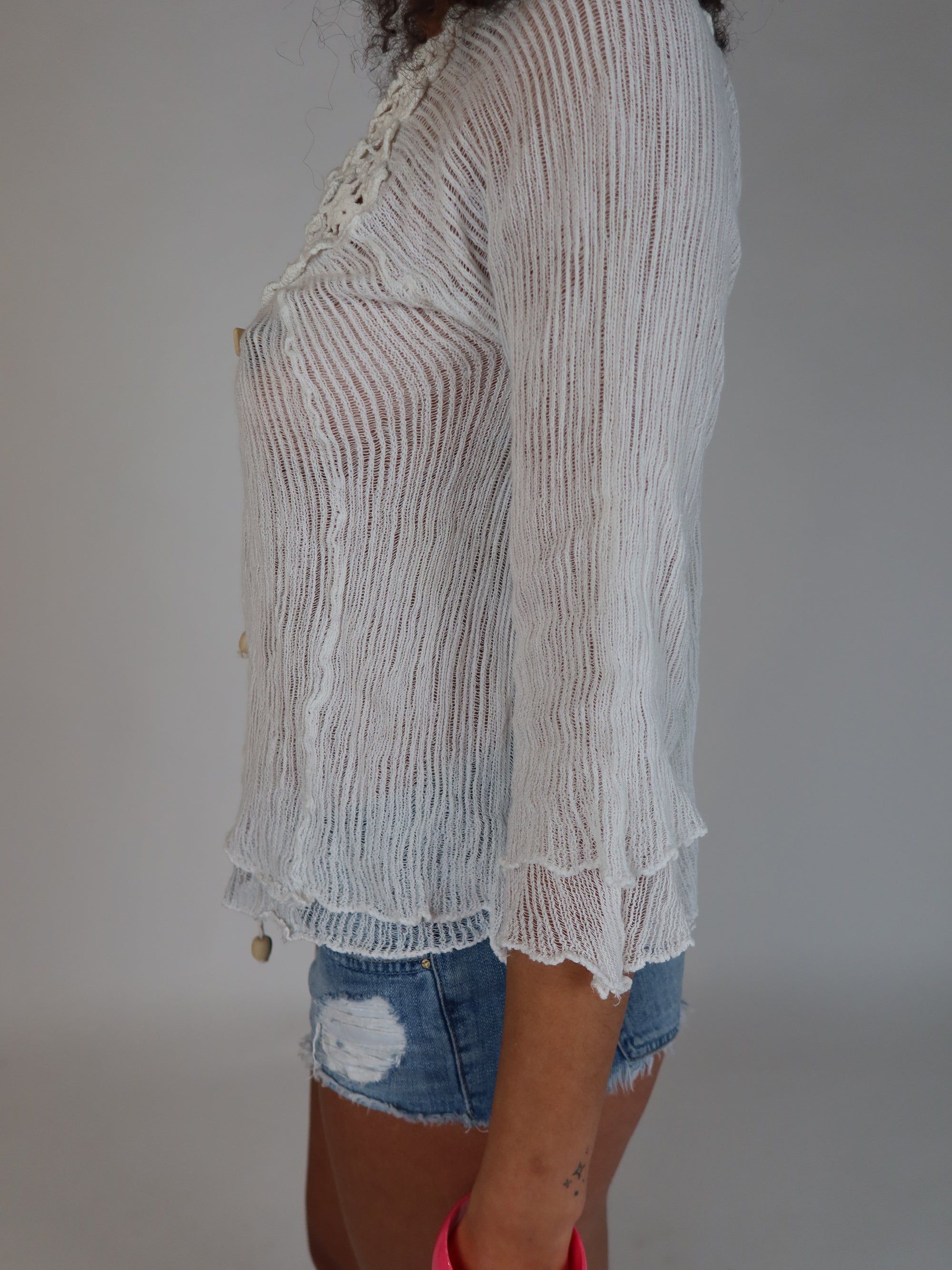 Y2K Crochet Boho Top S/M