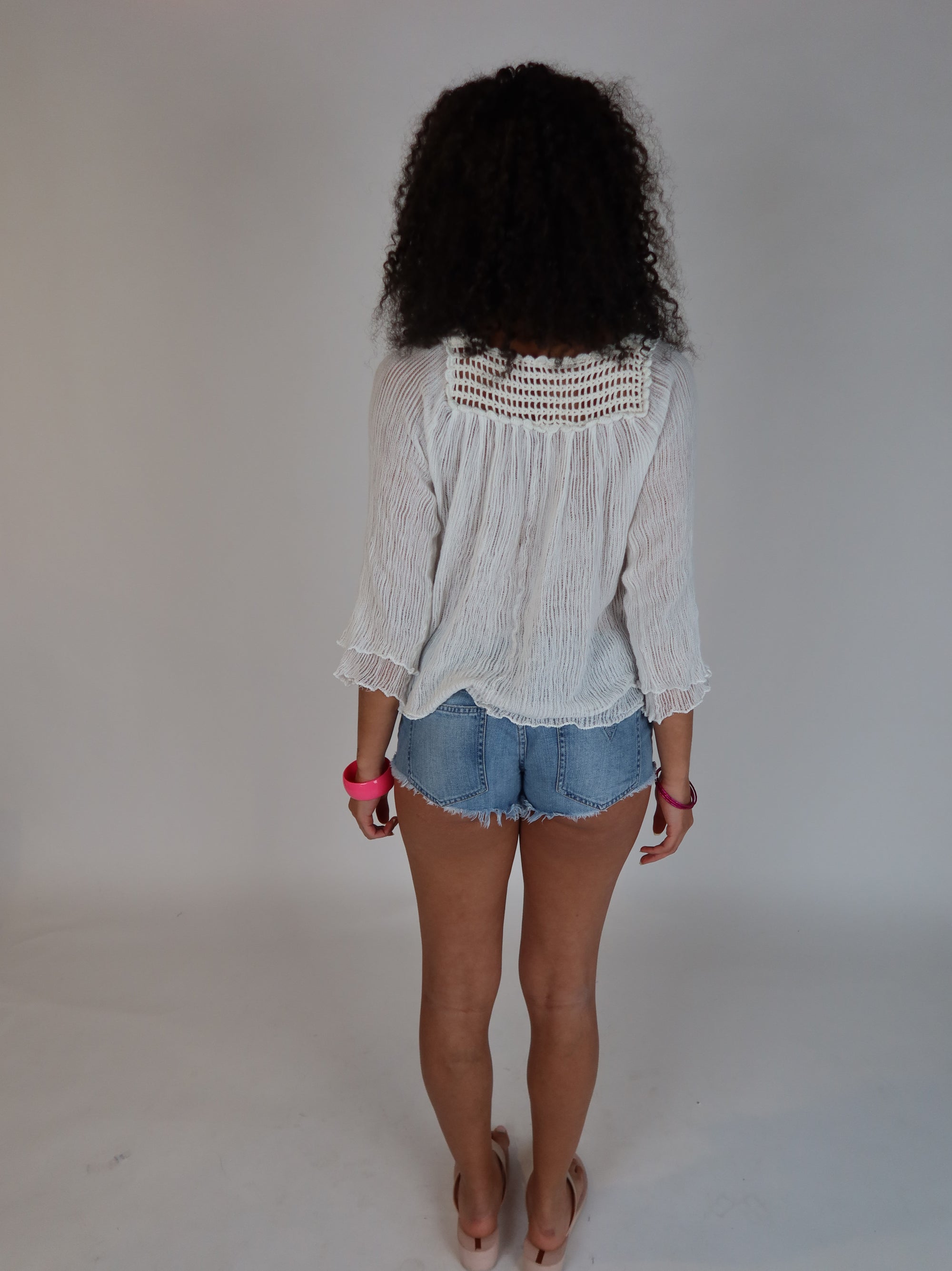 Y2K Crochet Boho Top S/M