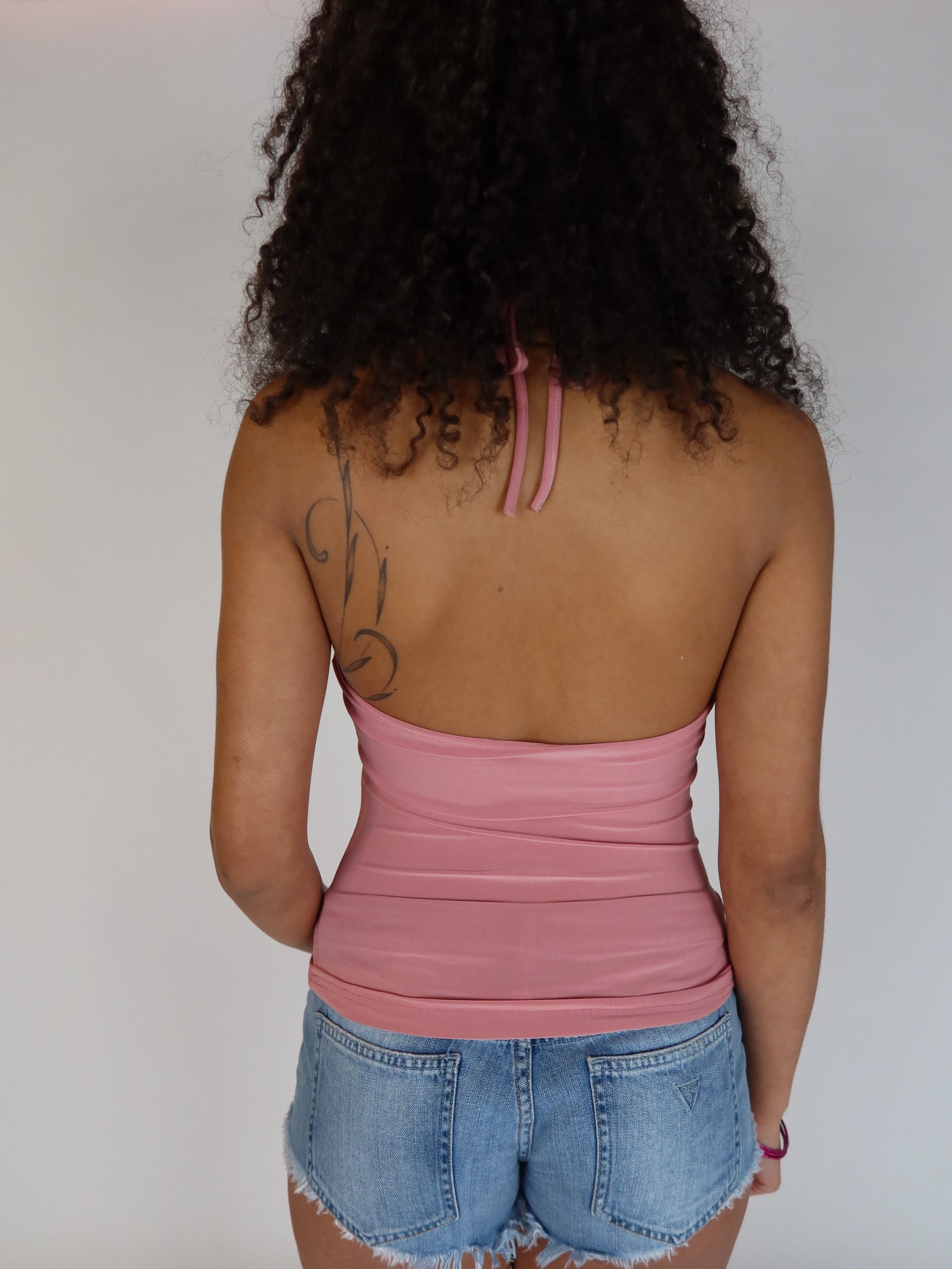 Y2K Beaded Halter Tank XS/S