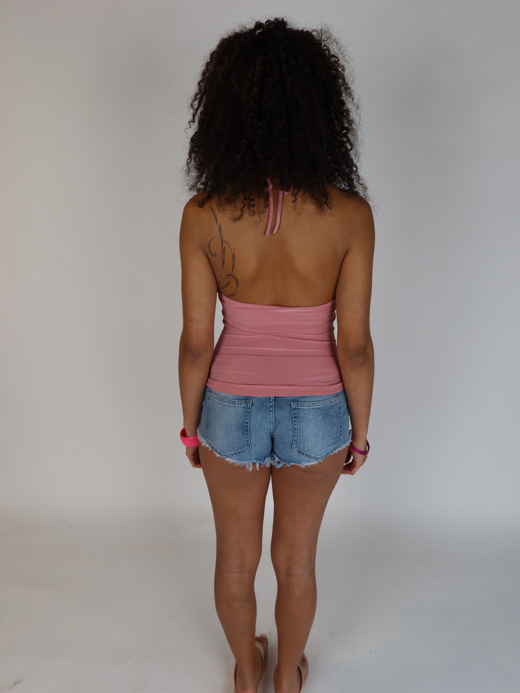Y2K Beaded Halter Tank XS/S
