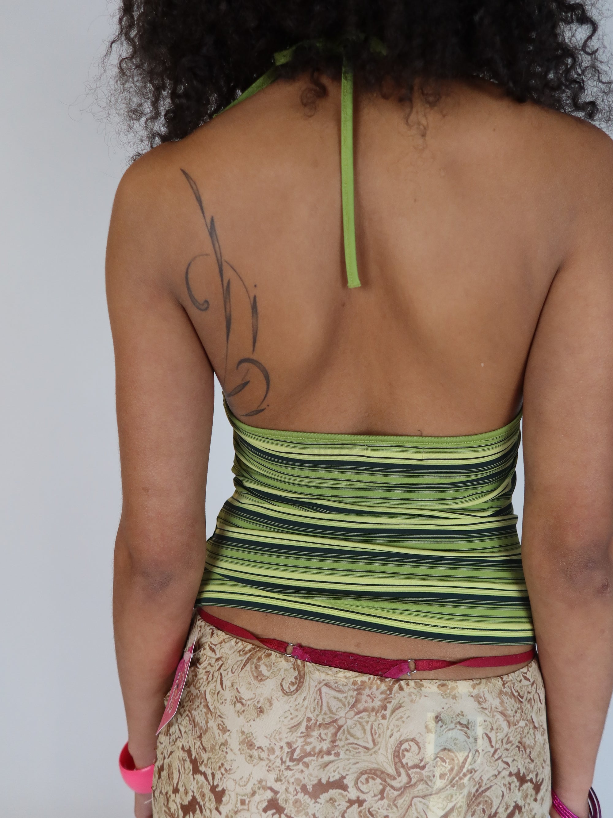 Y2K Striped Halter Cami XS/S