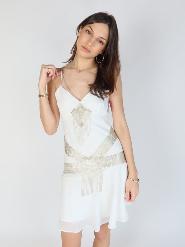 Vintage Y2K slip mini dress, Y2K resale clothing at Brat's Closet.