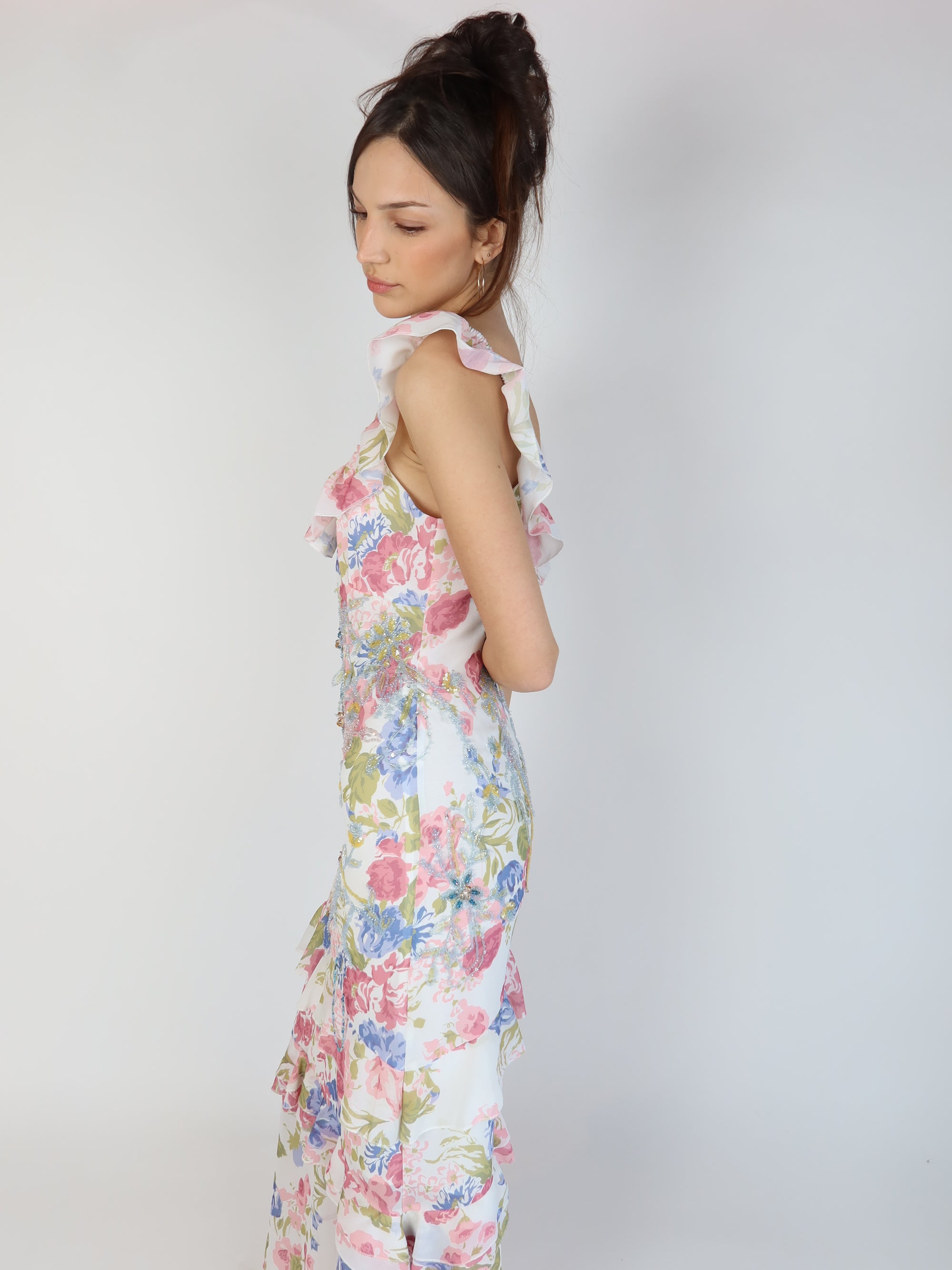 Floral Beaded Maxi Dress S/M