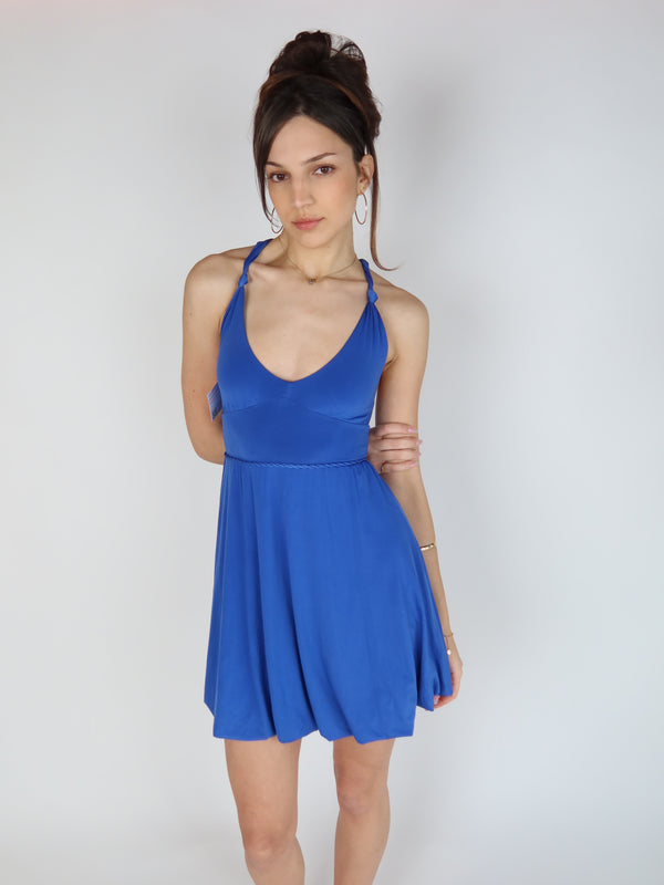 Vintage Y2K halter mini dress, Y2K resale clothing at Brat's Closet.
