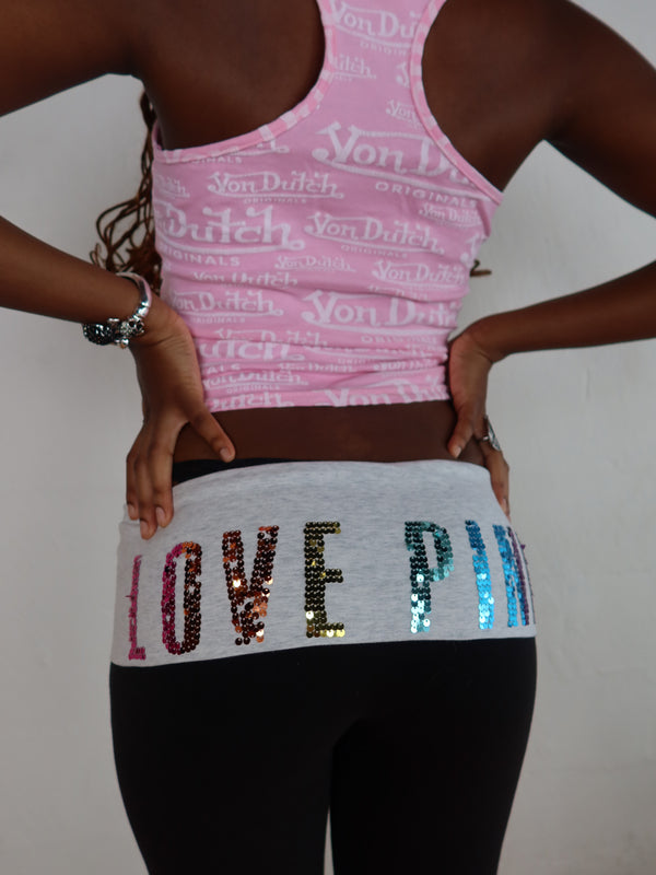 Pink Fold-Over Leggings S