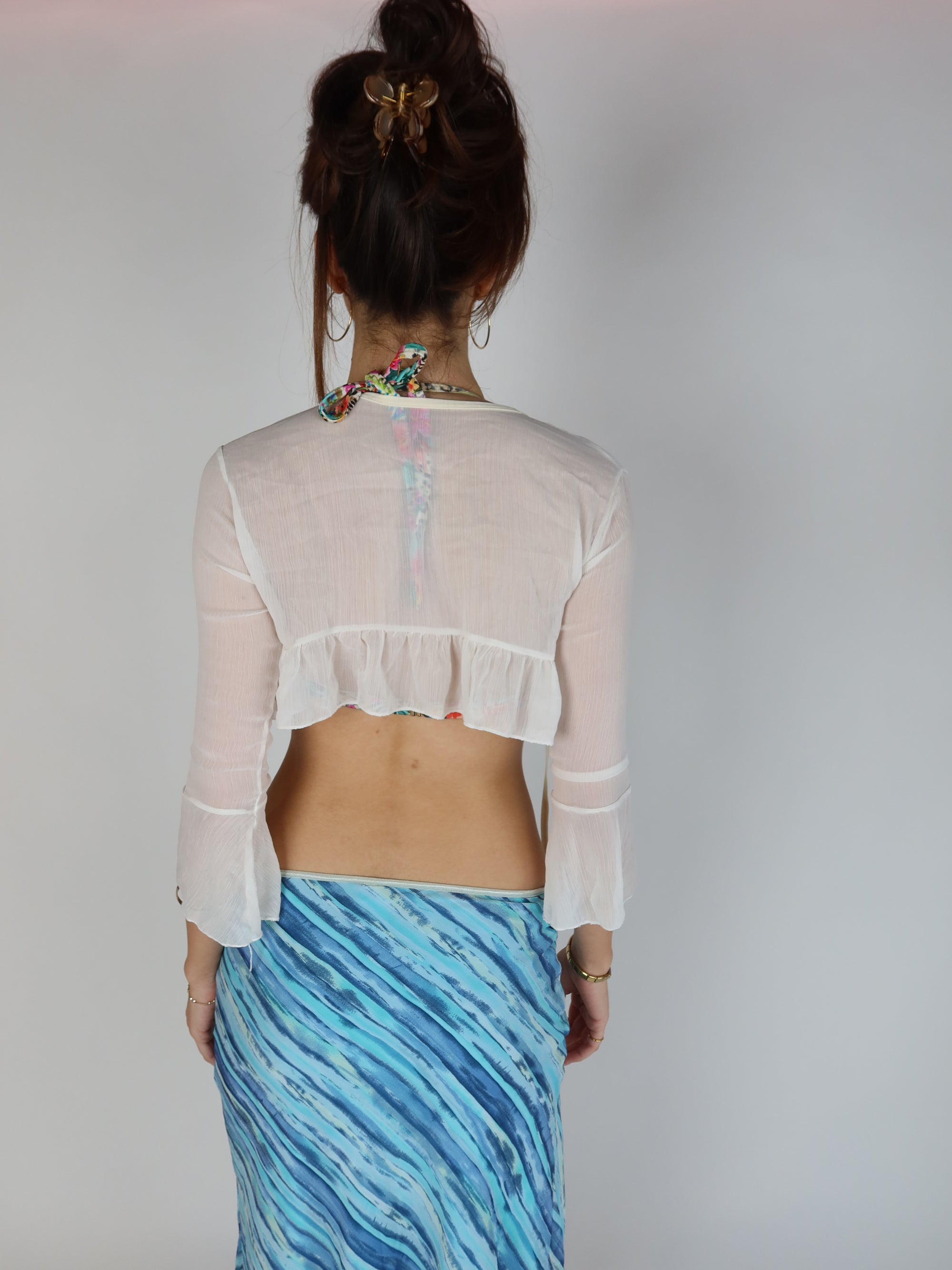 Y2K Mesh Wrap Top XXS