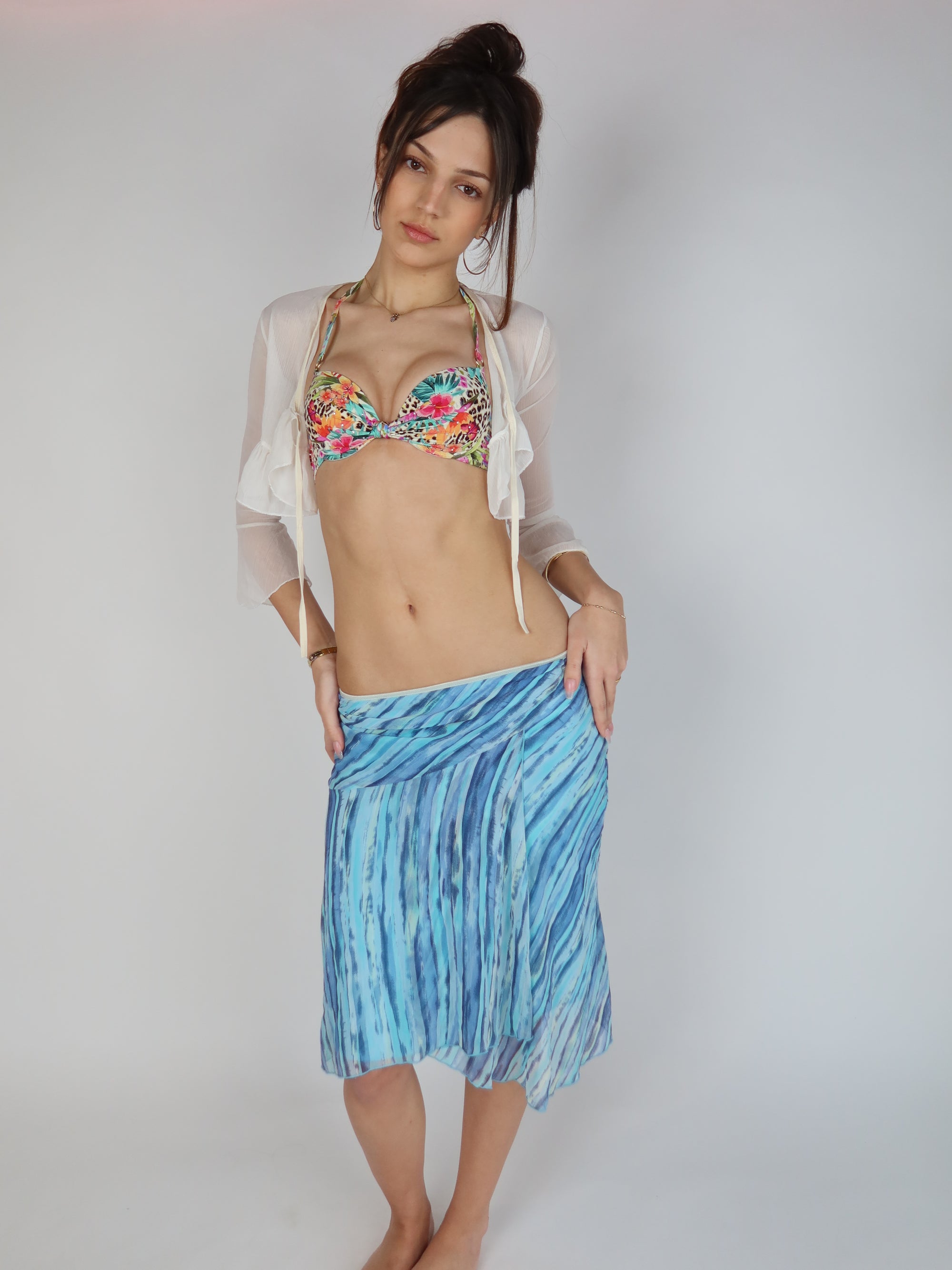 Y2K Mesh Wrap Top XXS