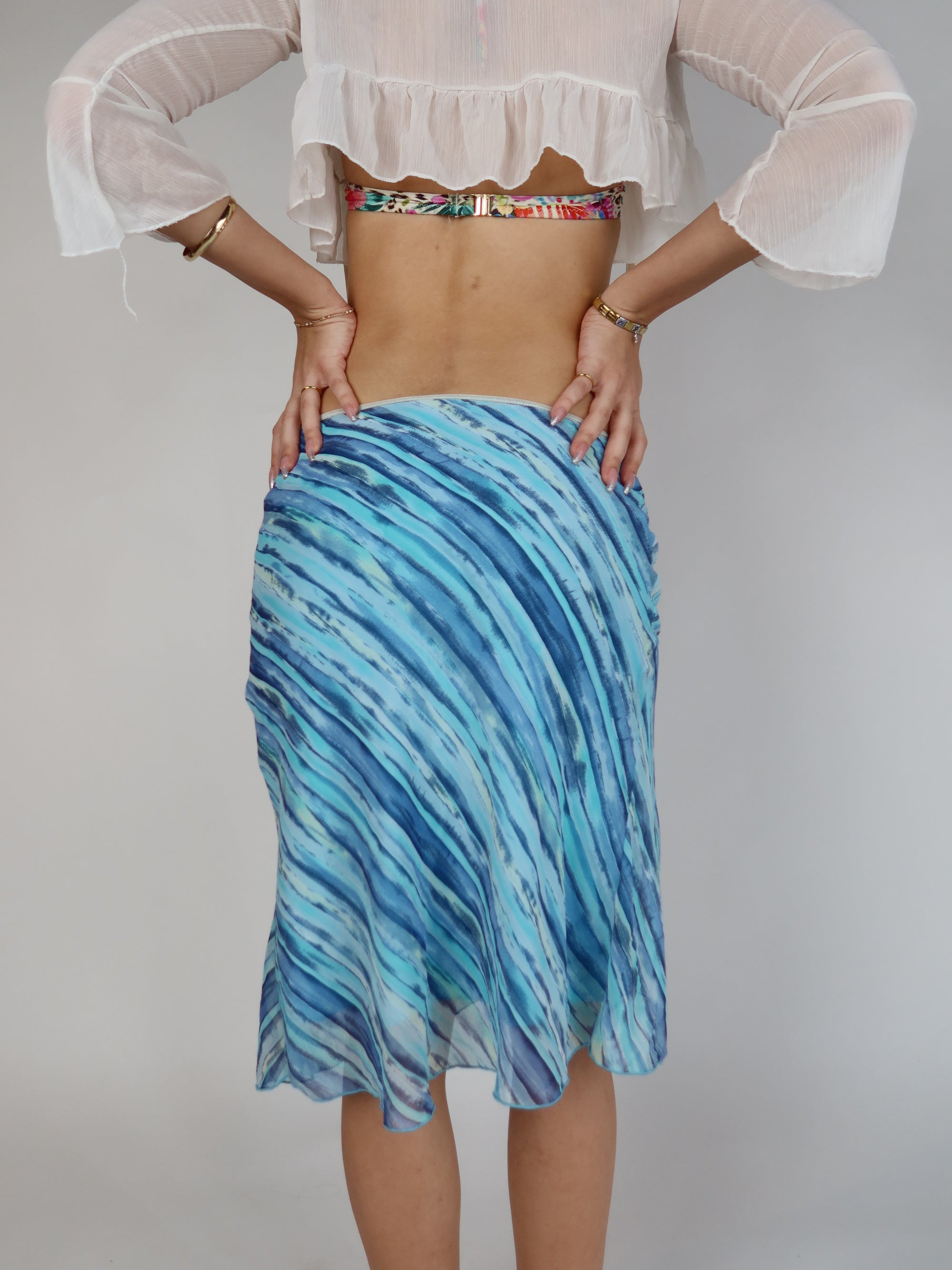 Y2K Asymmetrical Midi Skirt XS/S