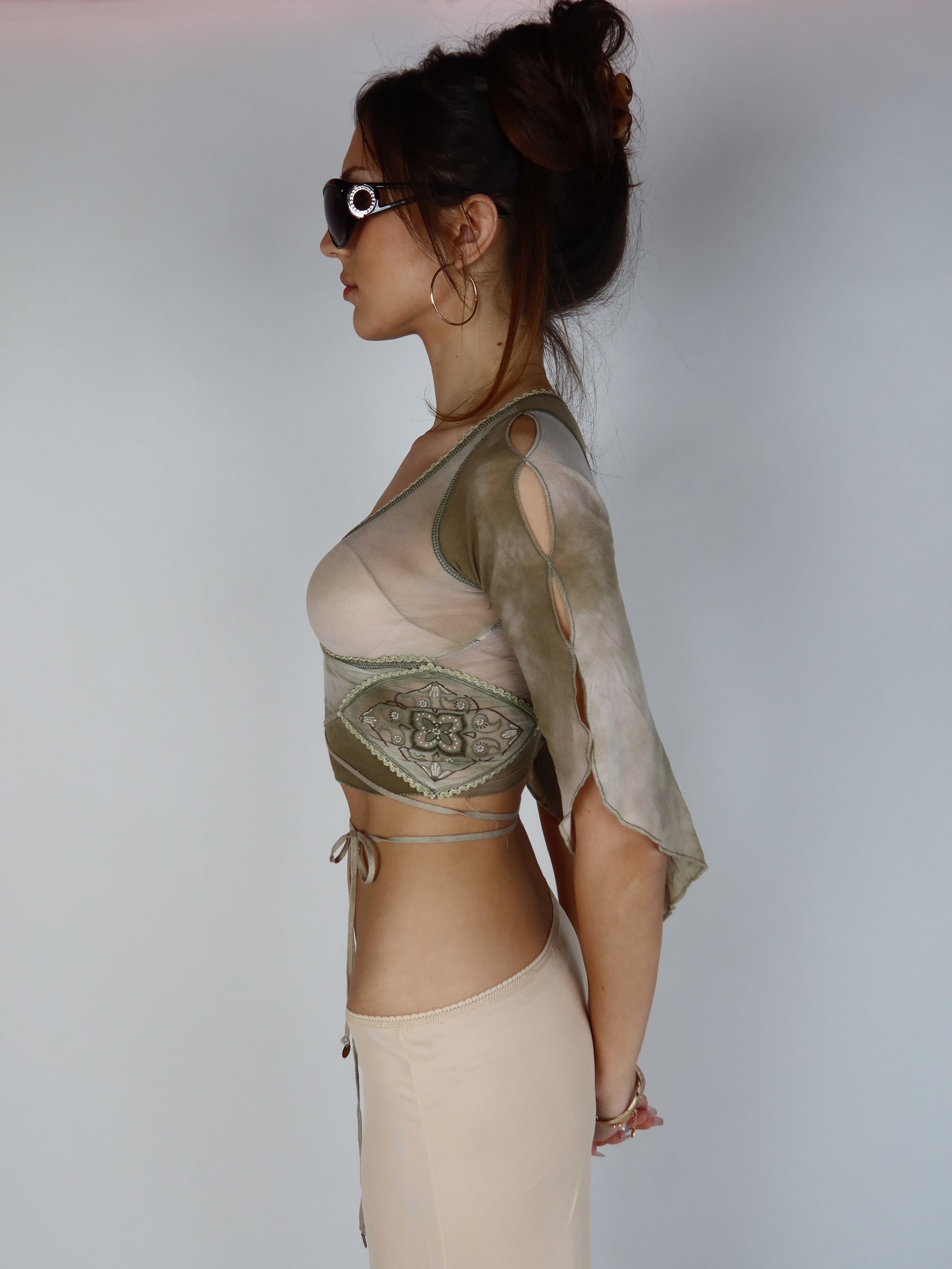 Y2K Boho Wrap Top XS/S
