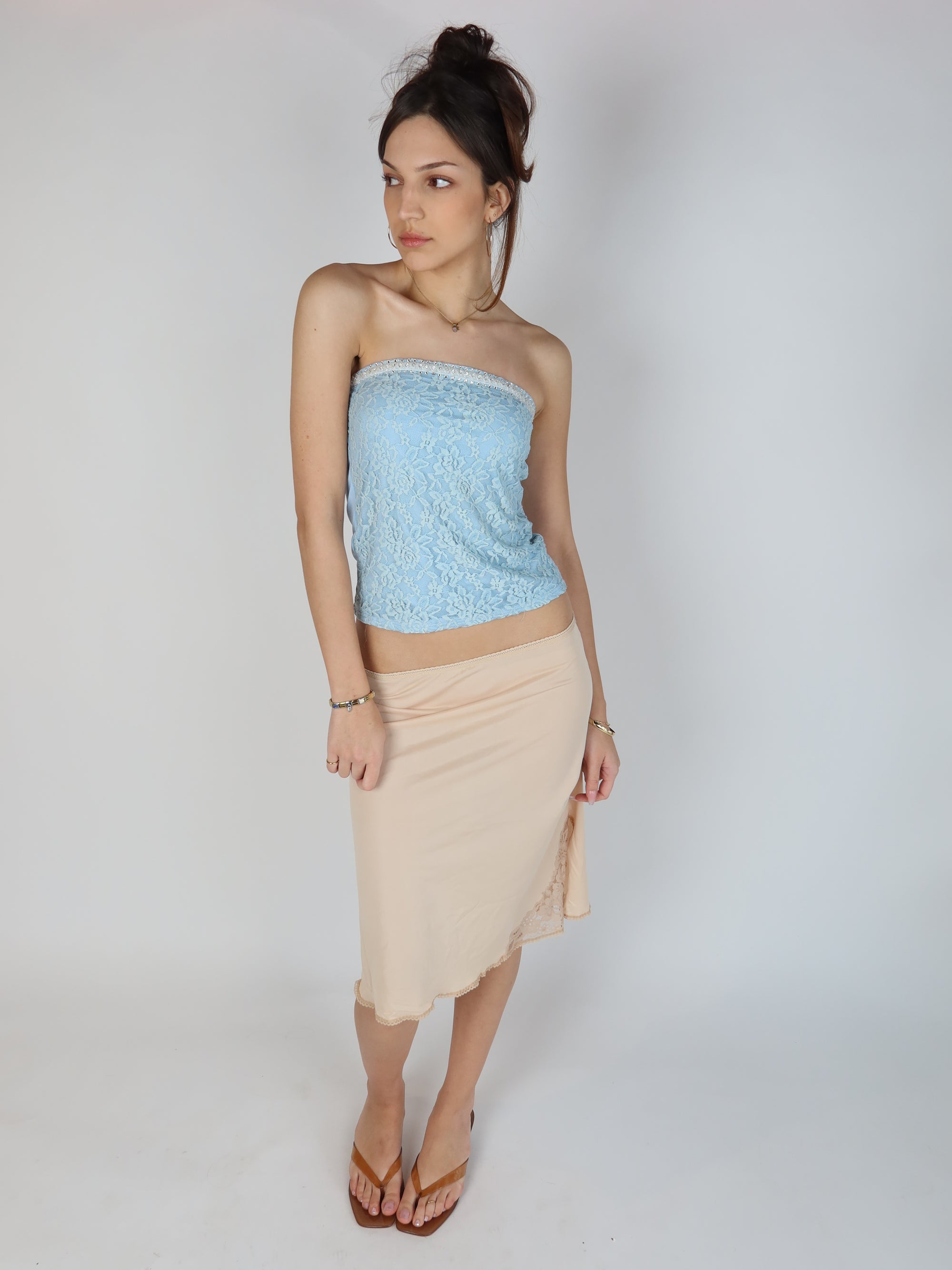 Y2K Lace Tube Top S