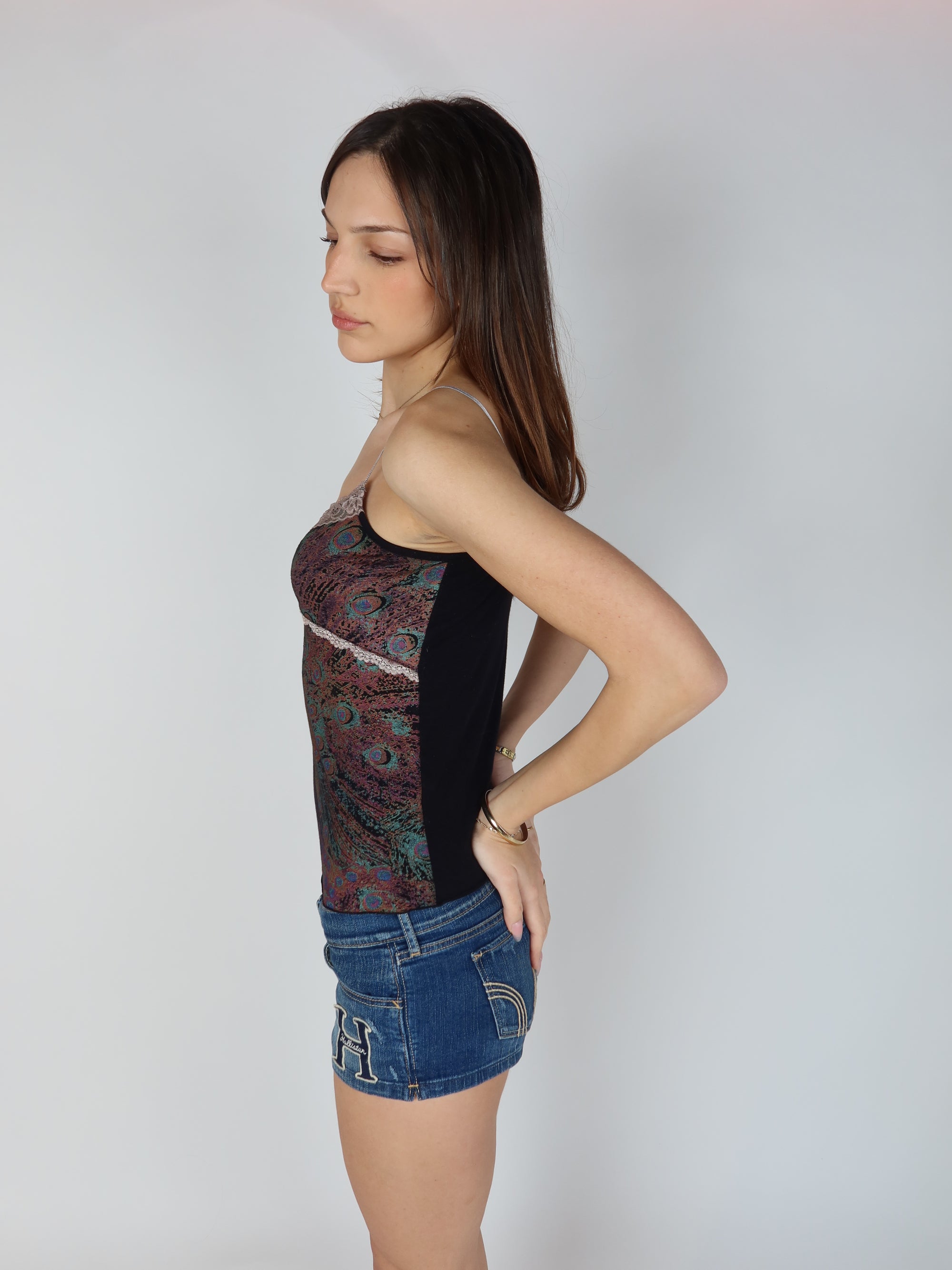 Y2K Peacock Tank XS/S