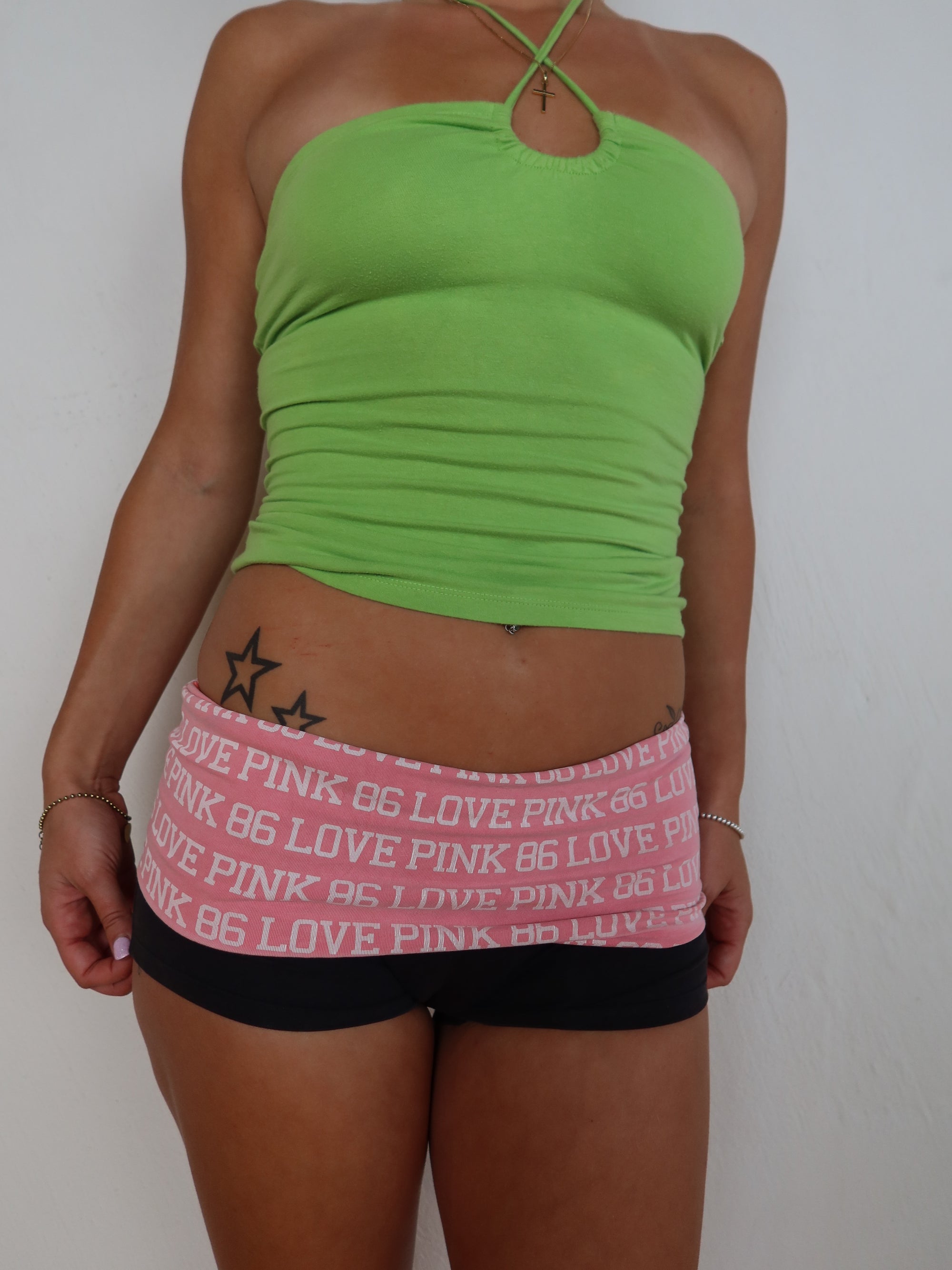Pink Fold-Over Shorts S/M