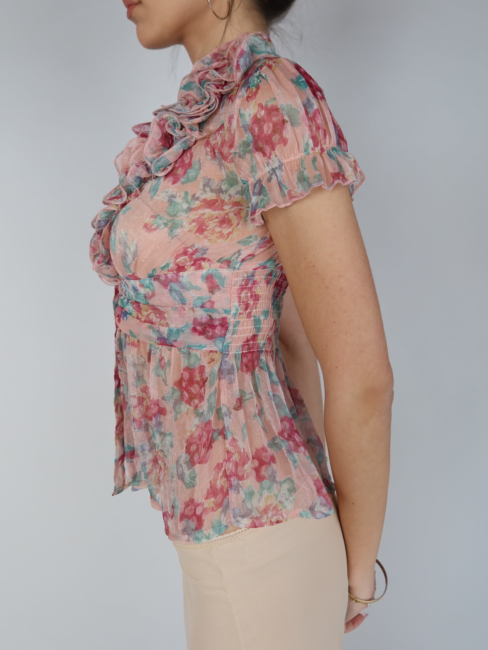 Y2K Ruffle Blouse S/M