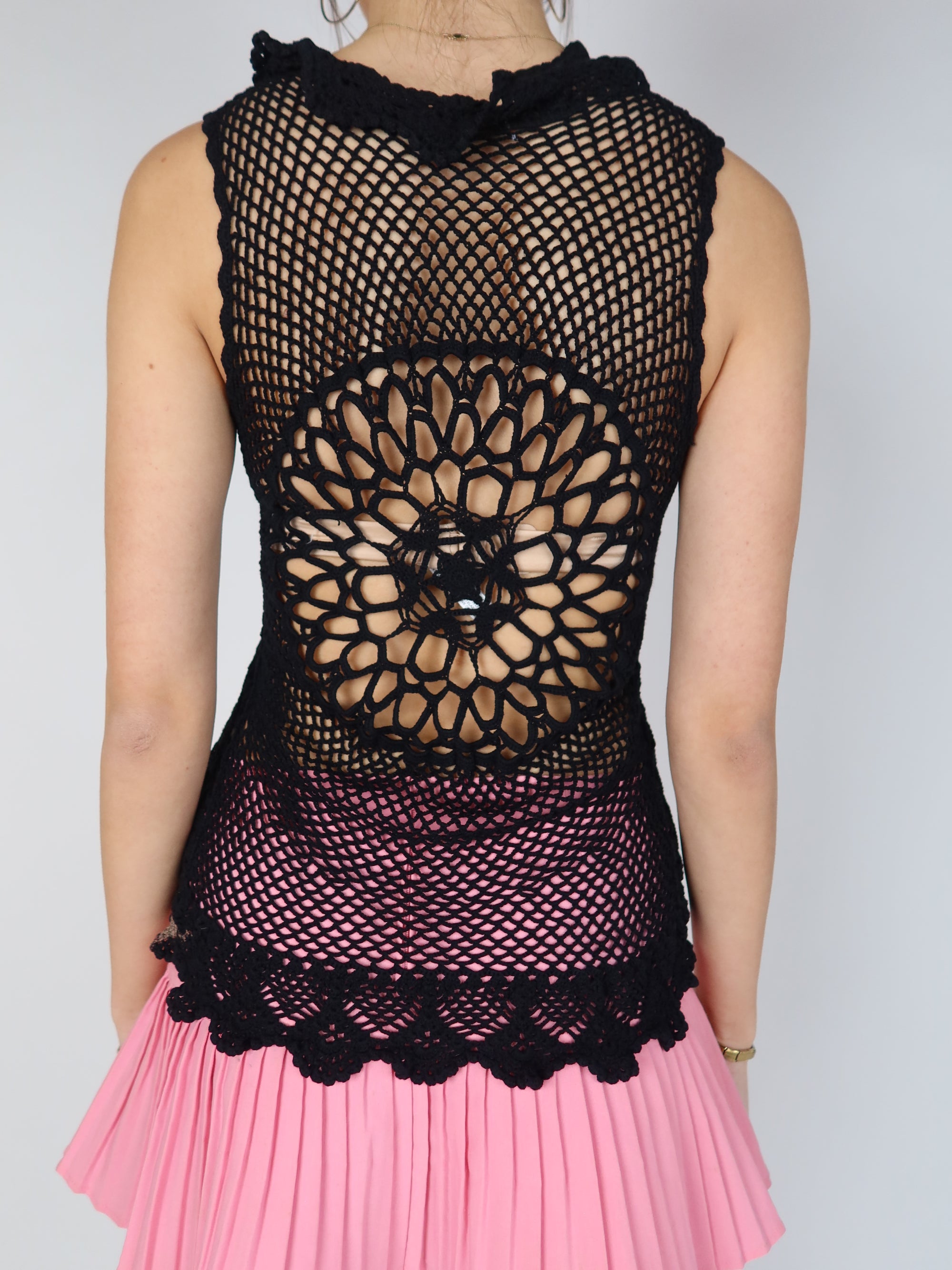 Y2K Crochet Knit Top XS/S