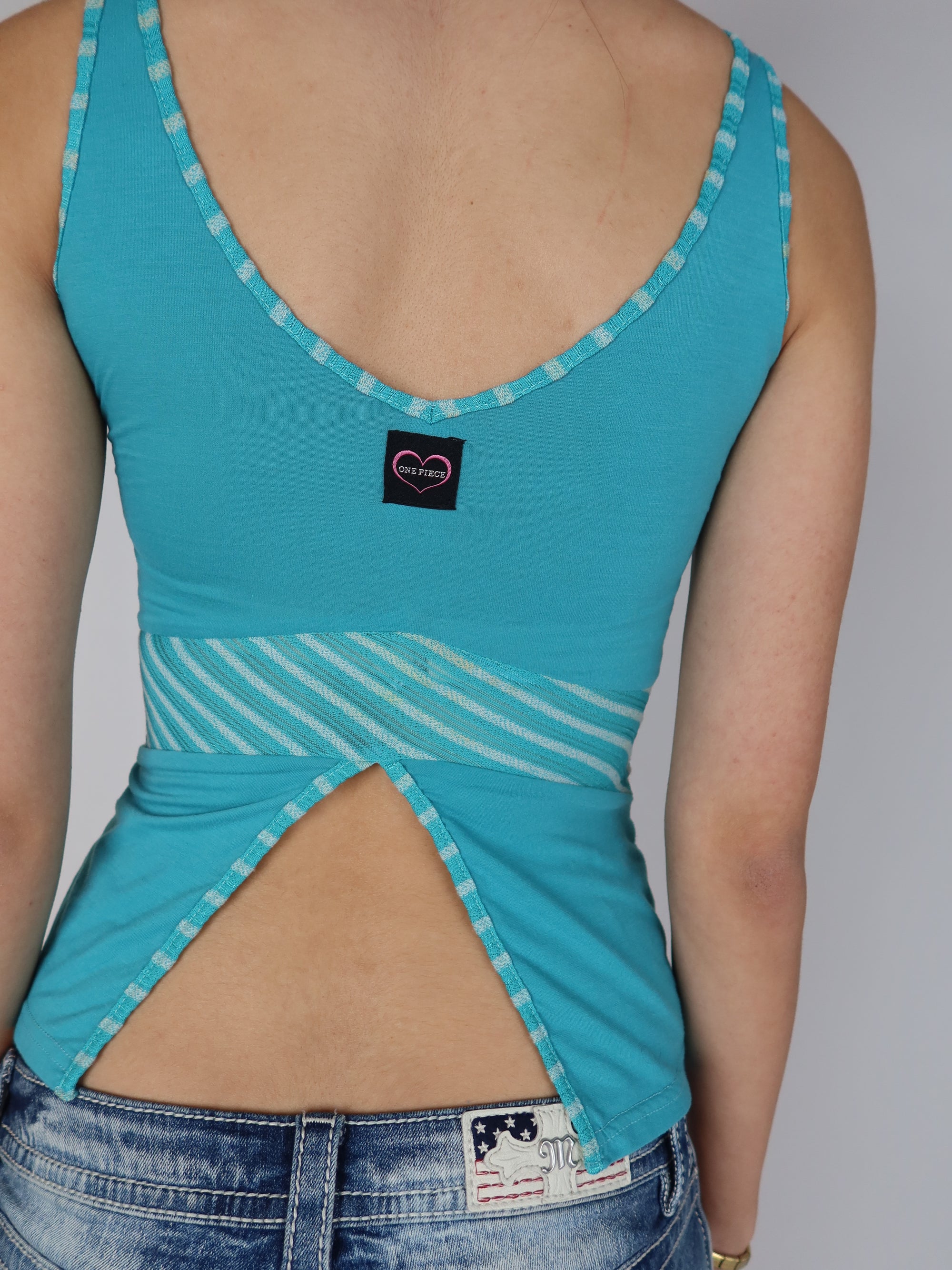 Vtg Turquoise Tank XS/S