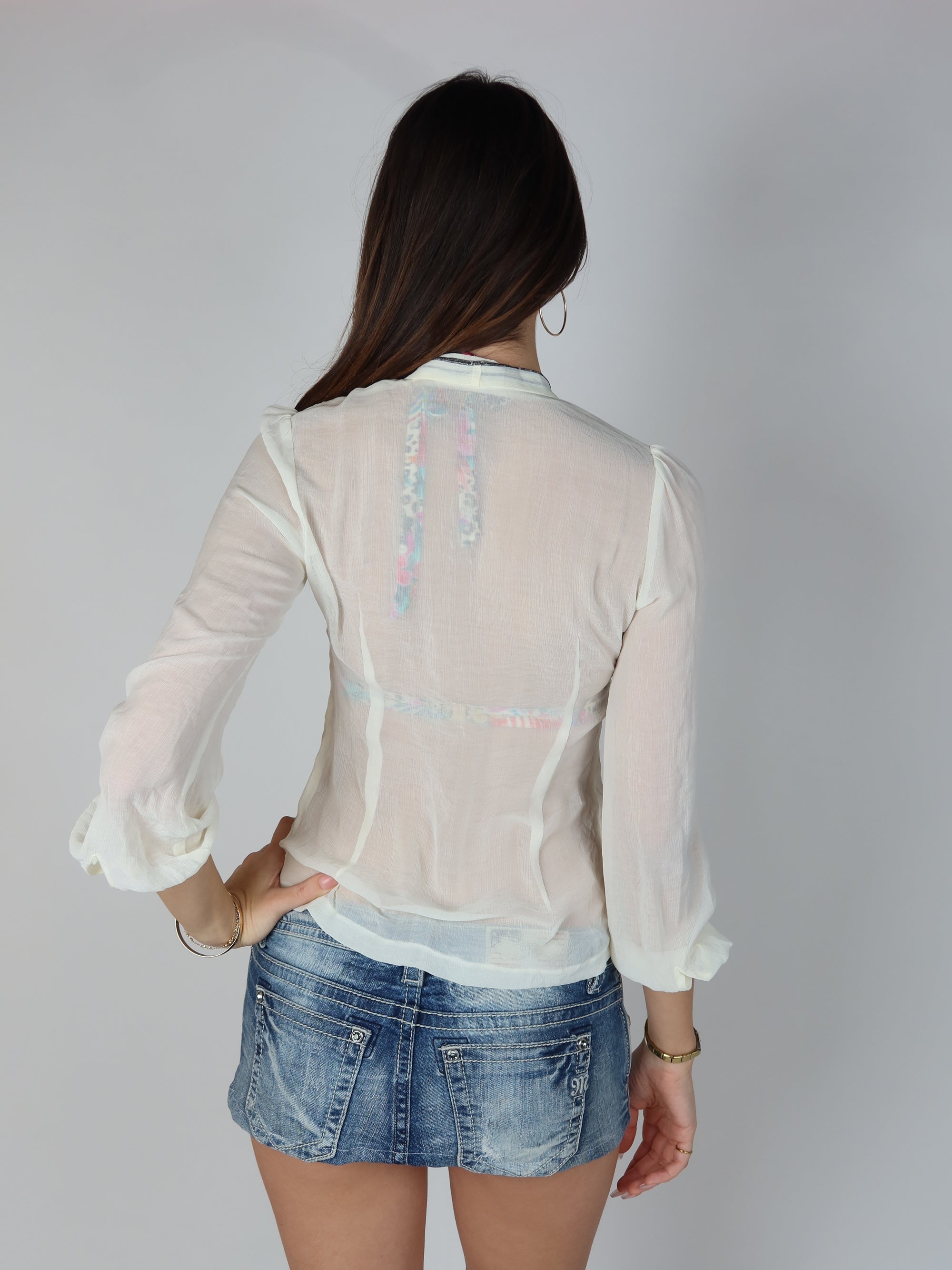 Y2K Preppy Blouse S/M