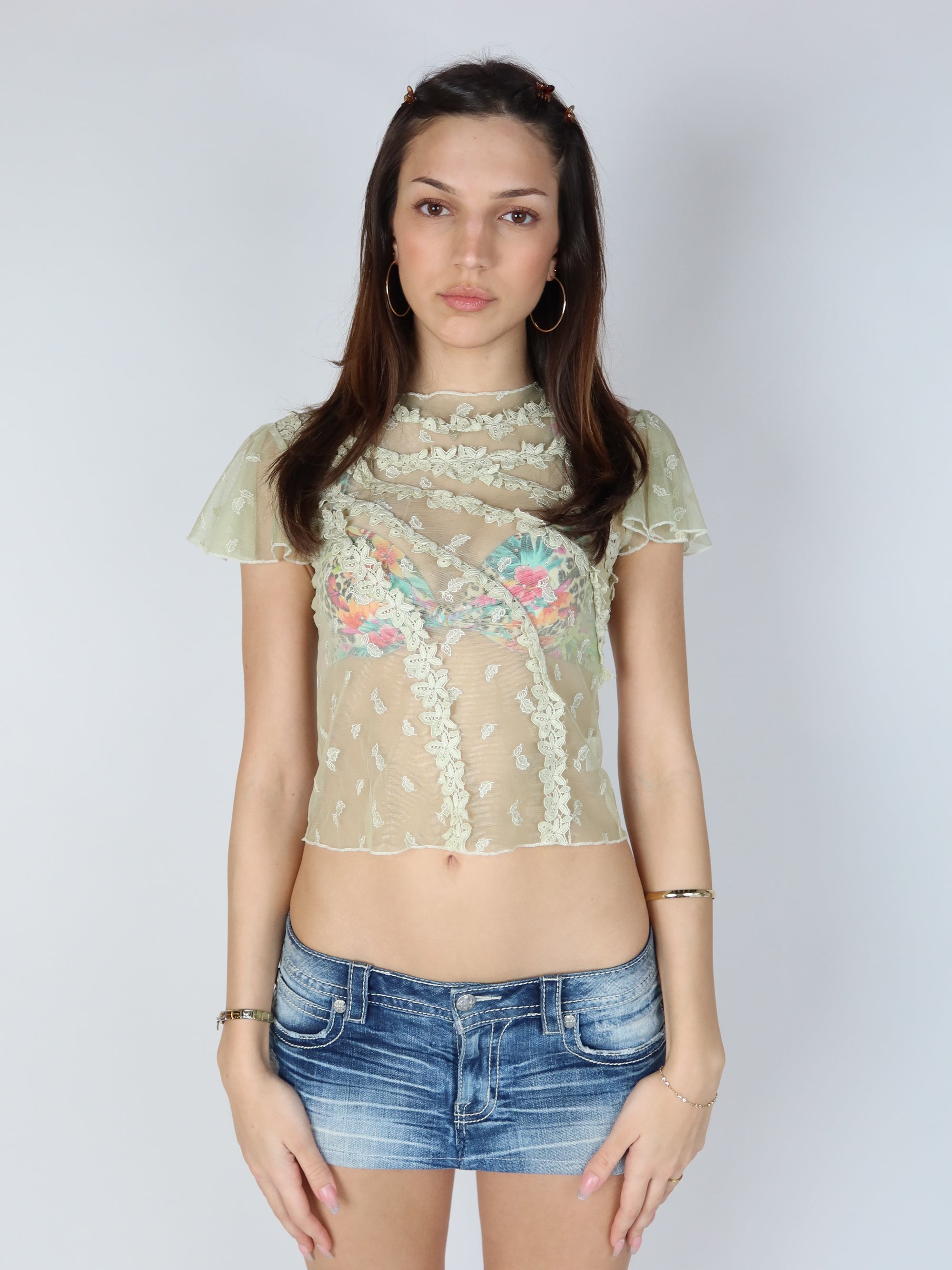 Sage Green Mesh Top XS/S