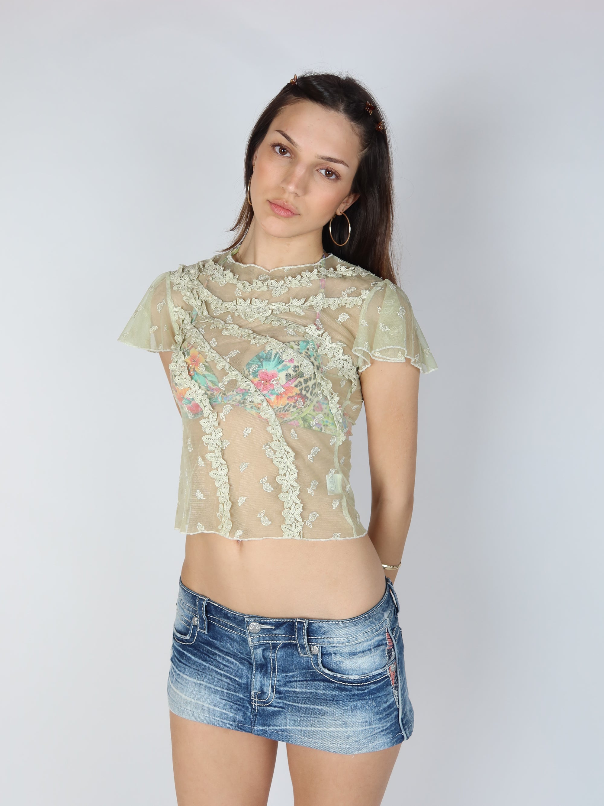 Sage Green Mesh Top XS/S