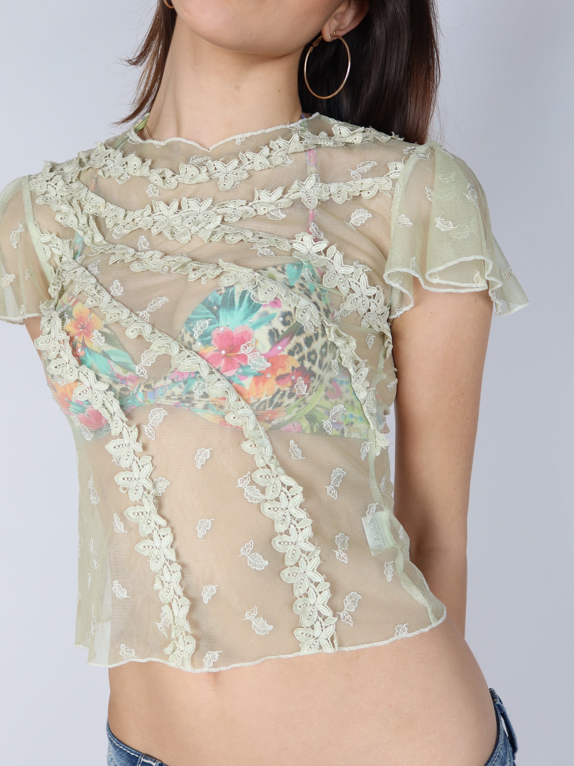 Sage Green Mesh Top XS/S