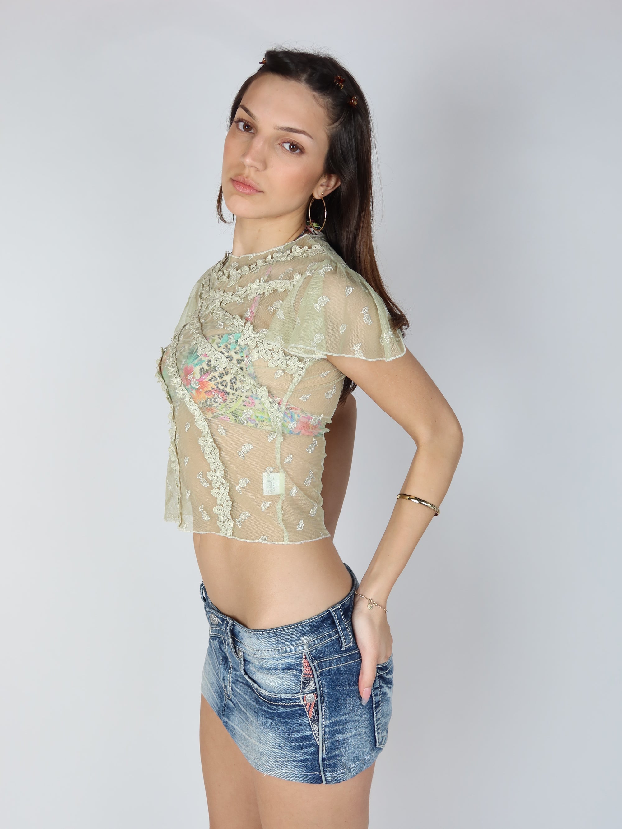 Sage Green Mesh Top XS/S