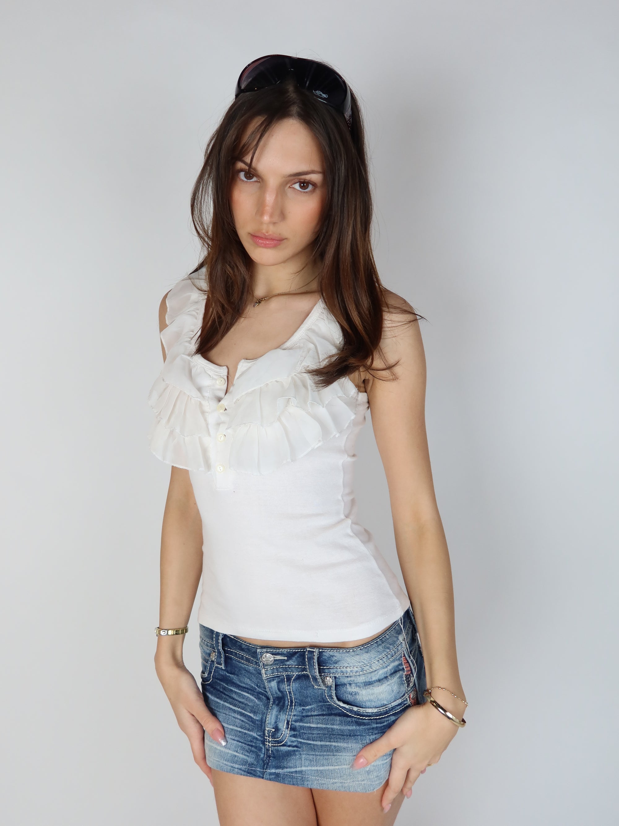 Y2K Ruffle Tank XS/S