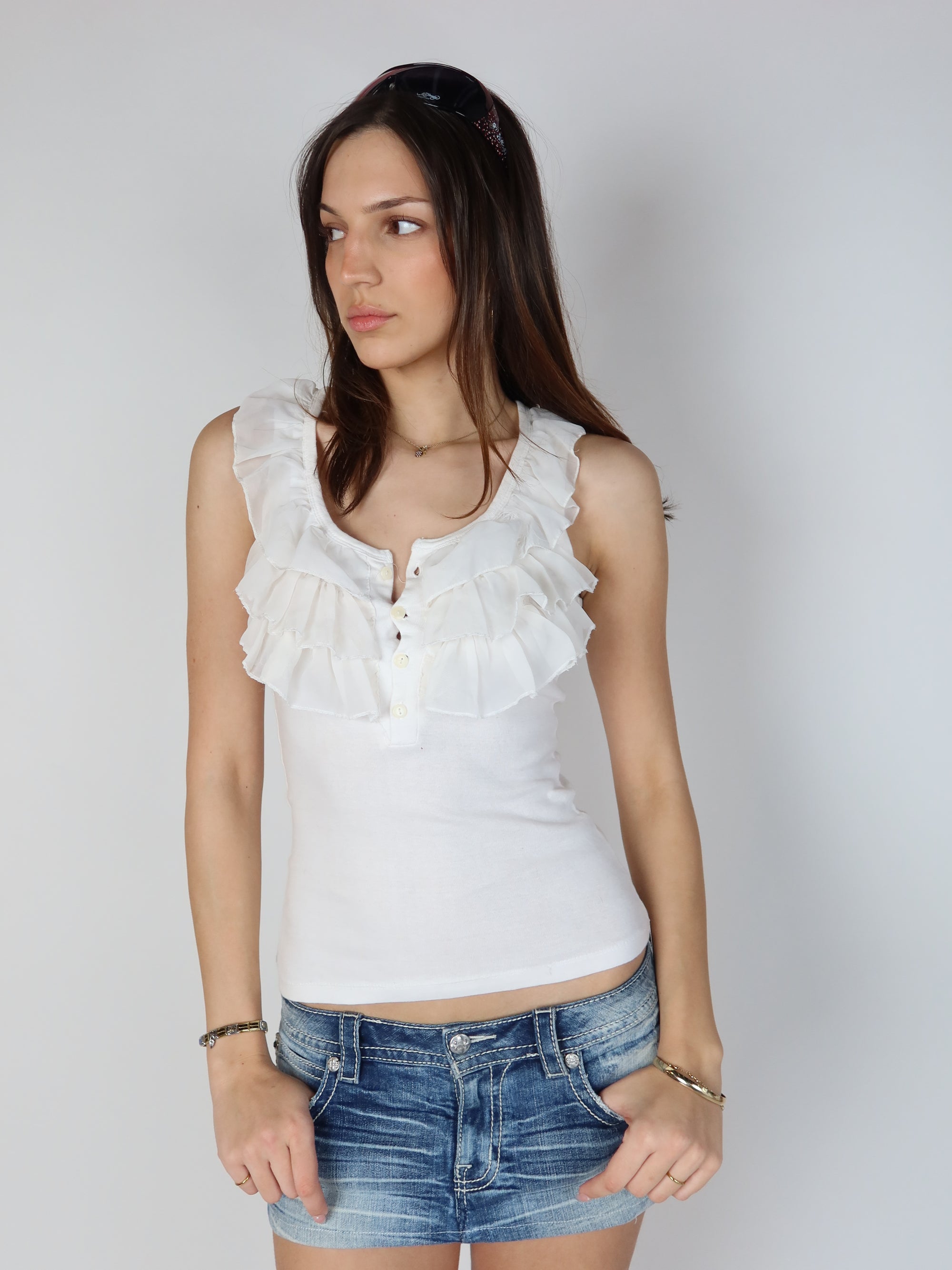 Y2K Ruffle Tank XS/S