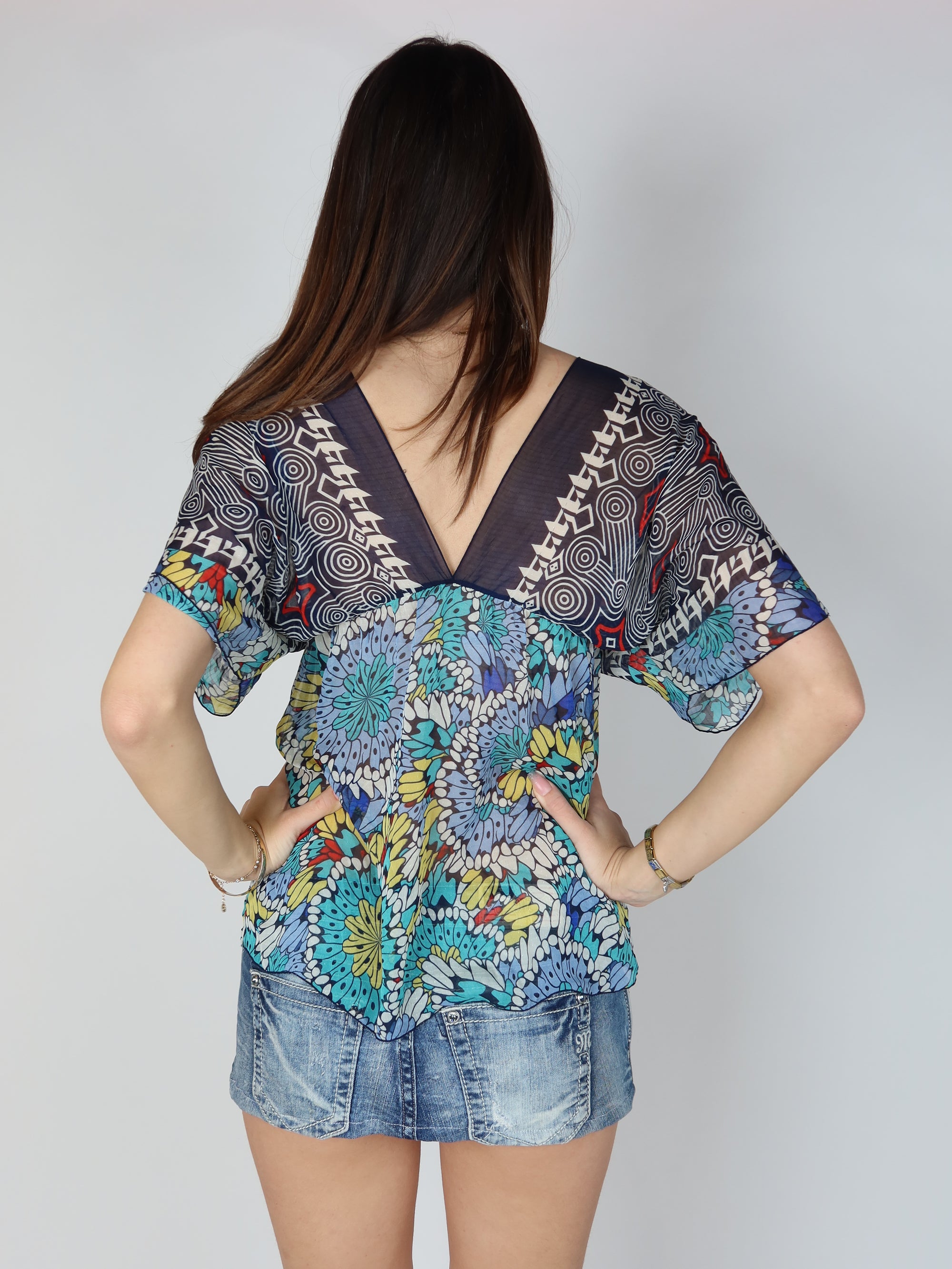 Y2K Kimono Sleeve Top M