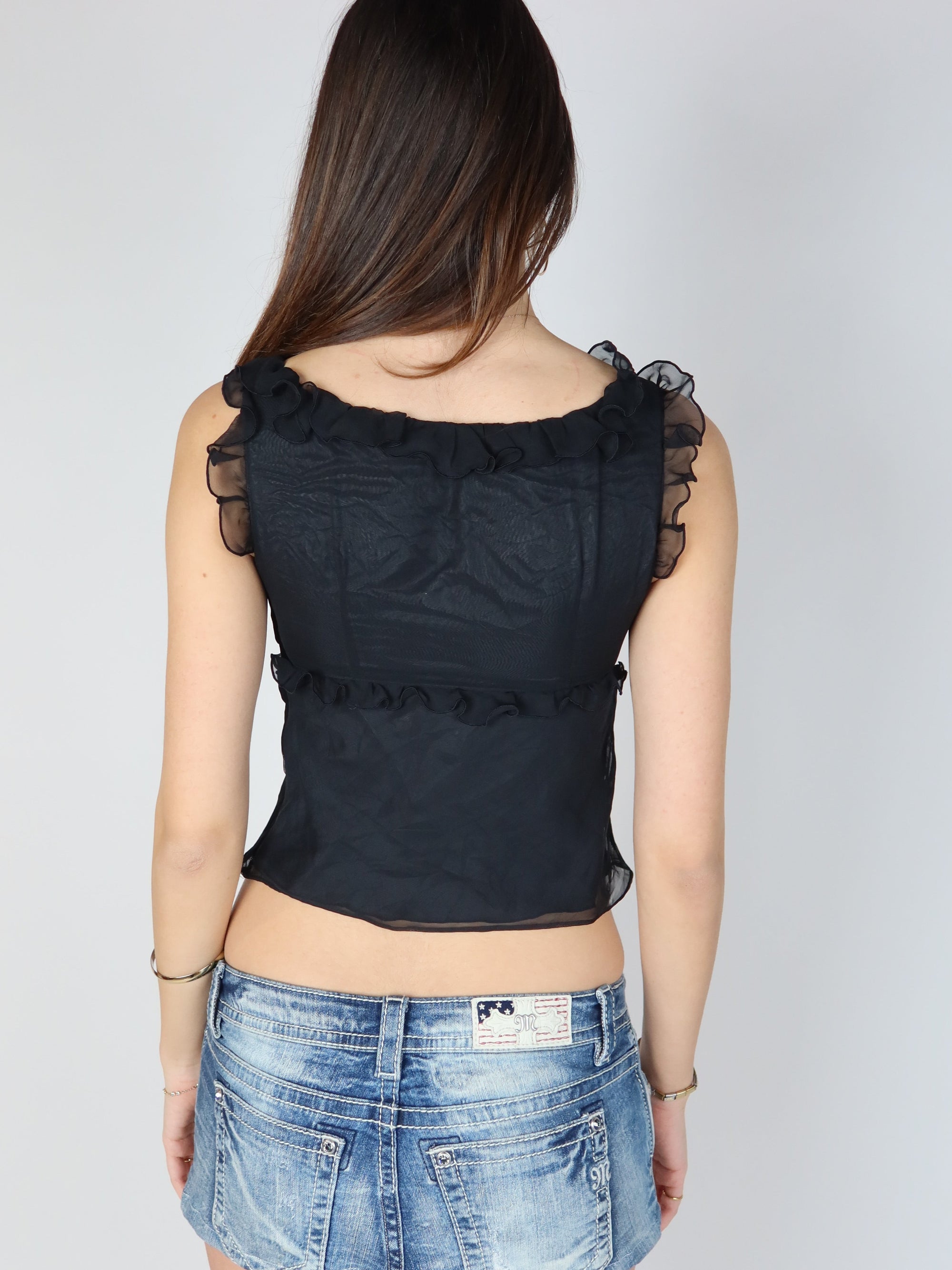 Y2k Ruffle Top S/M