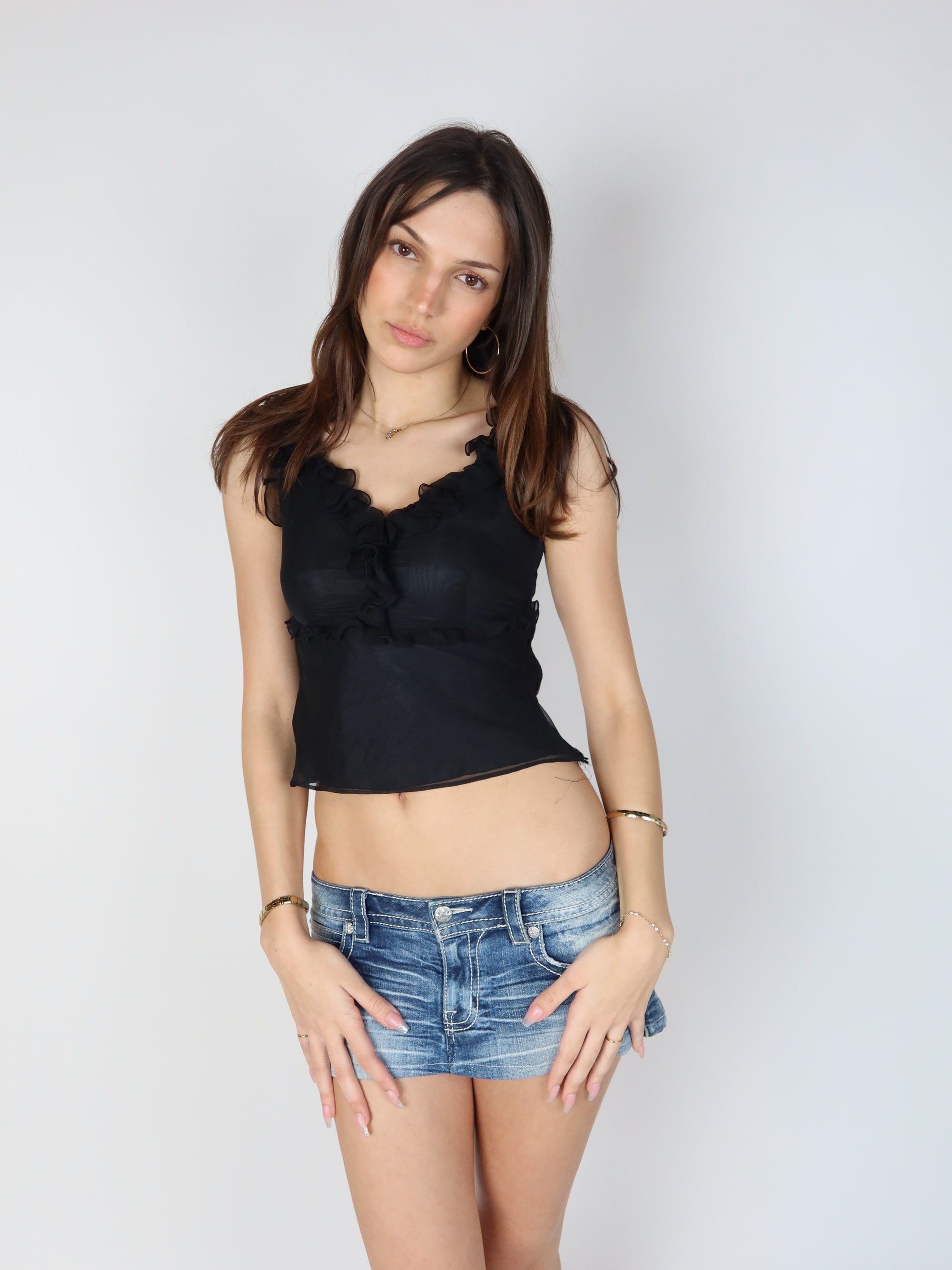 Y2k Ruffle Top S/M