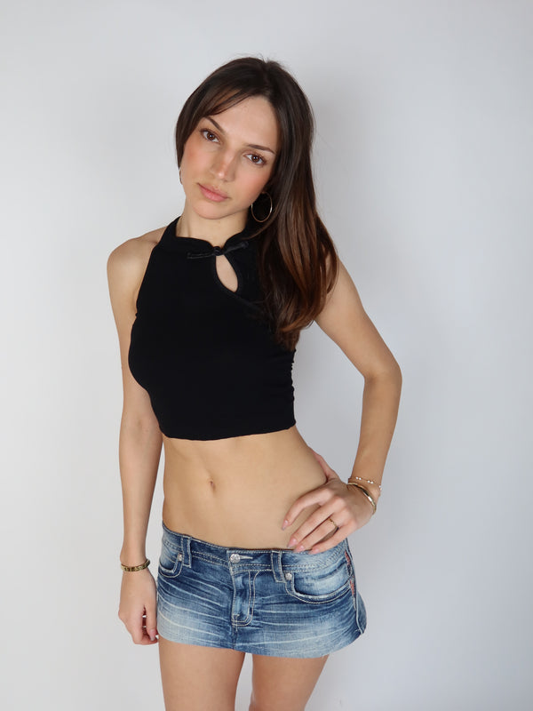 Vintage keyhole top, Y2K resale clothing at Brat's Closet.